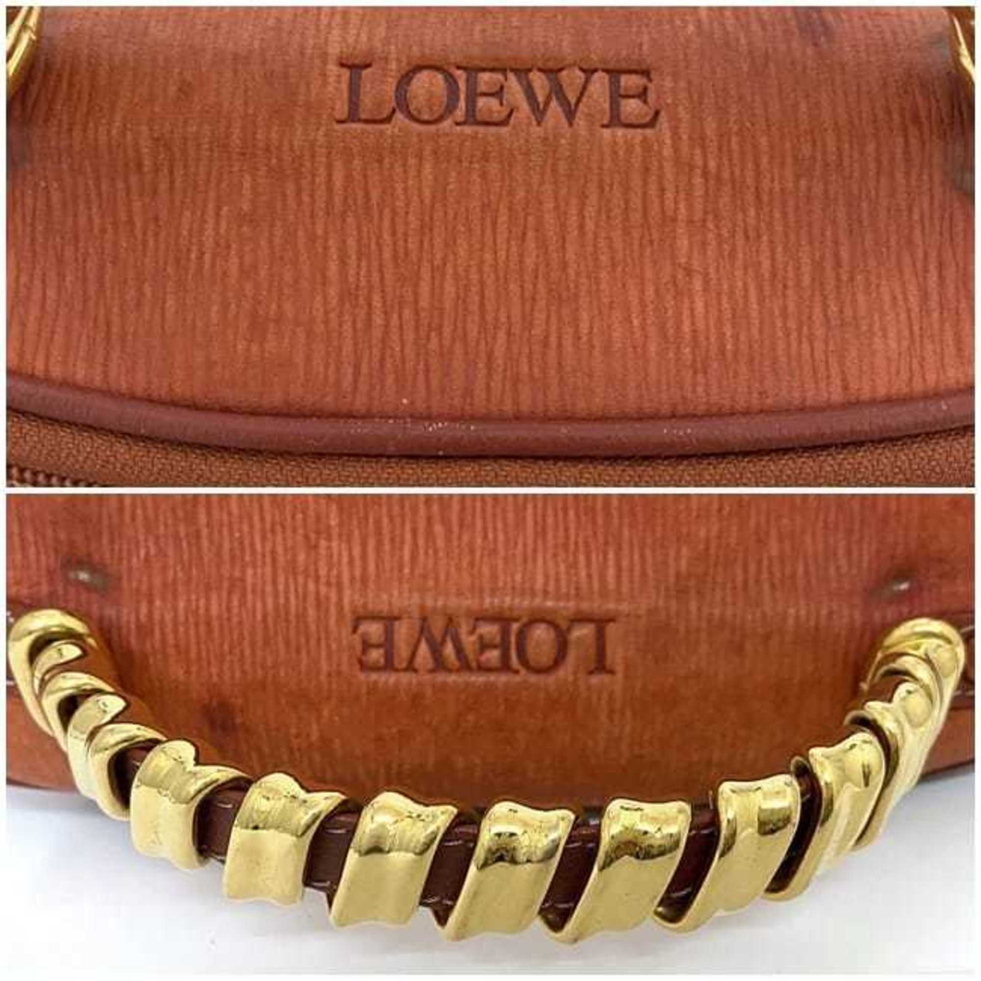 Loewe Red Color Leather Clutch Bag Handbag Vanity Bag (Pre-Owned)