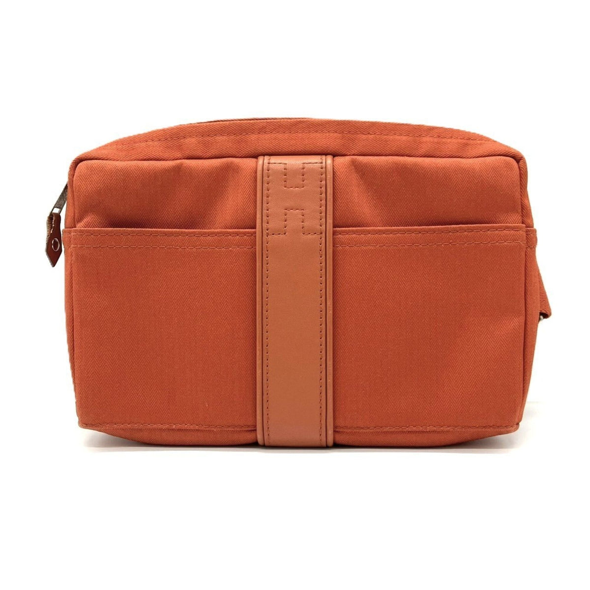 Hermes Acapulco Orange Toile Chevron Leather Fanny Pack Pochette (Pre-Owned)