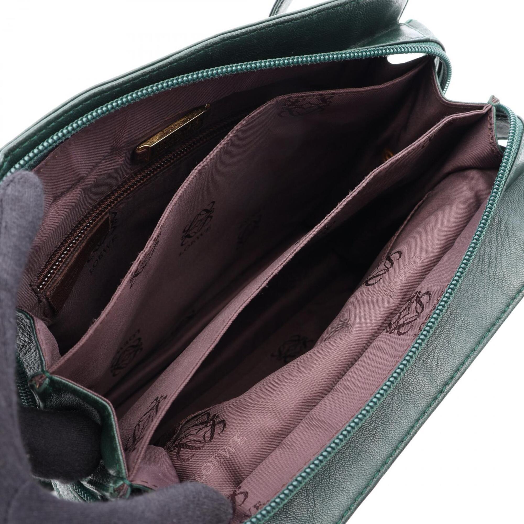 Loewe Green Leather Handbag Tote Bag (Pre-Owned)