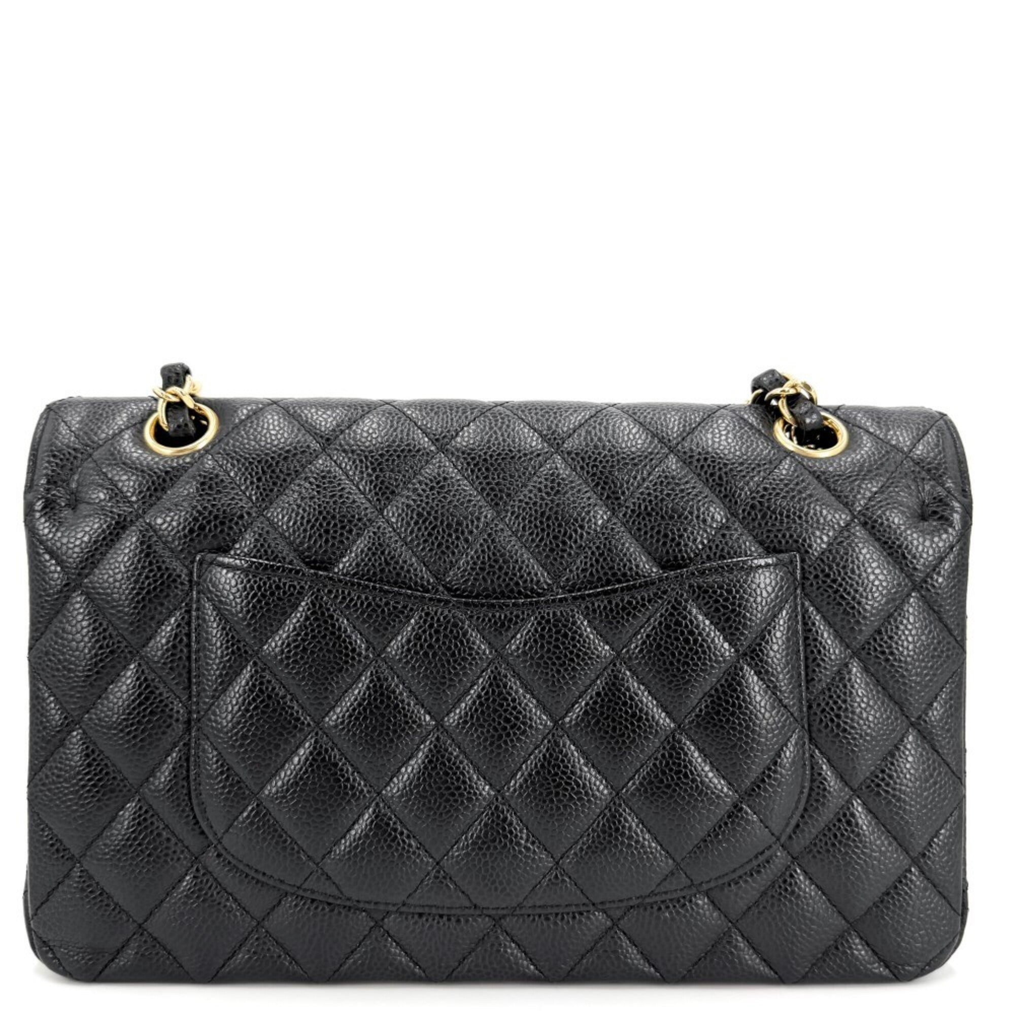 Chanel Matelasse Black Grained Calfskin Shoulder Bag (Pre-Owned)