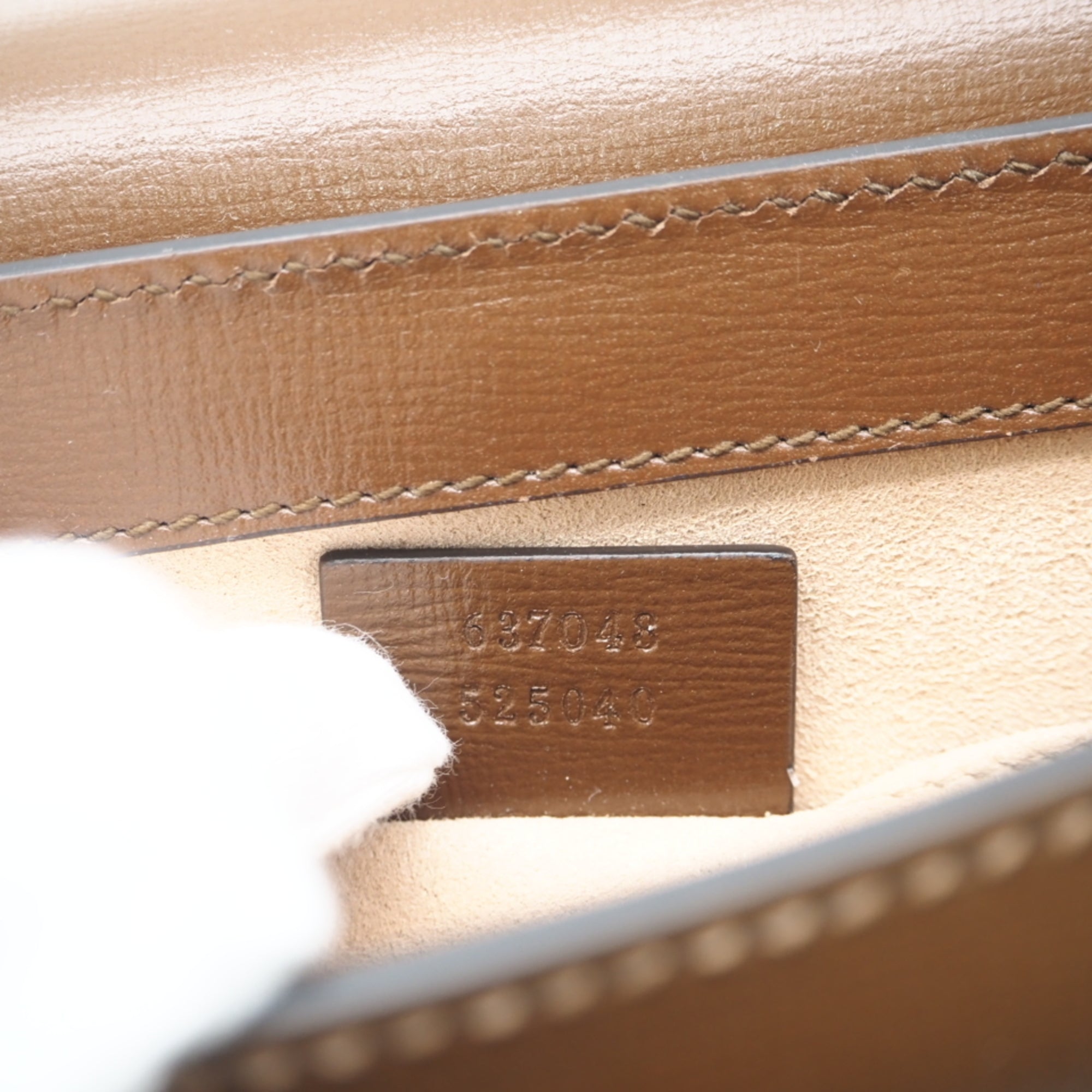 Gucci Beige Brown Red Color Coated Canvas Leather Shoulder Bag (Pre-Owned)