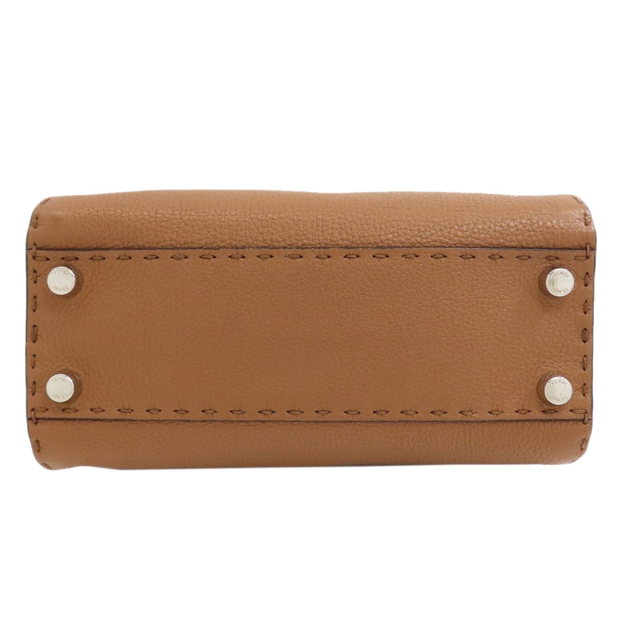 Fendi Peekaboo Brown Leather Handbag (Pre-Owned)