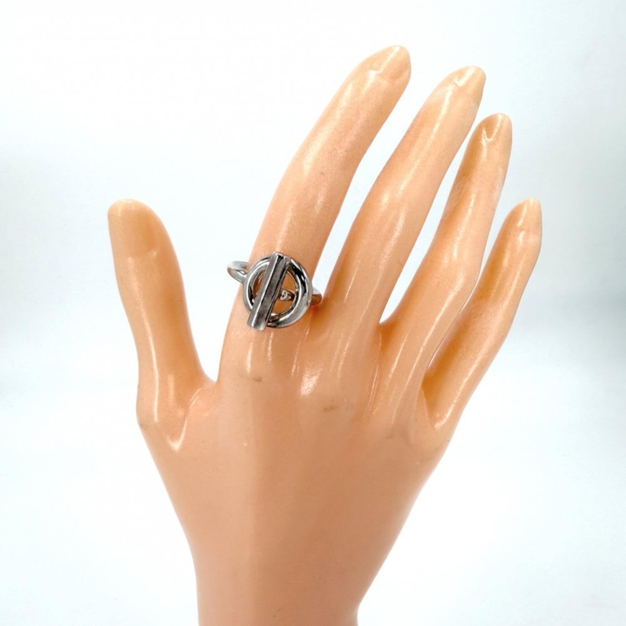 Hermes Silver 925 Band Ring (Pre-Owned)