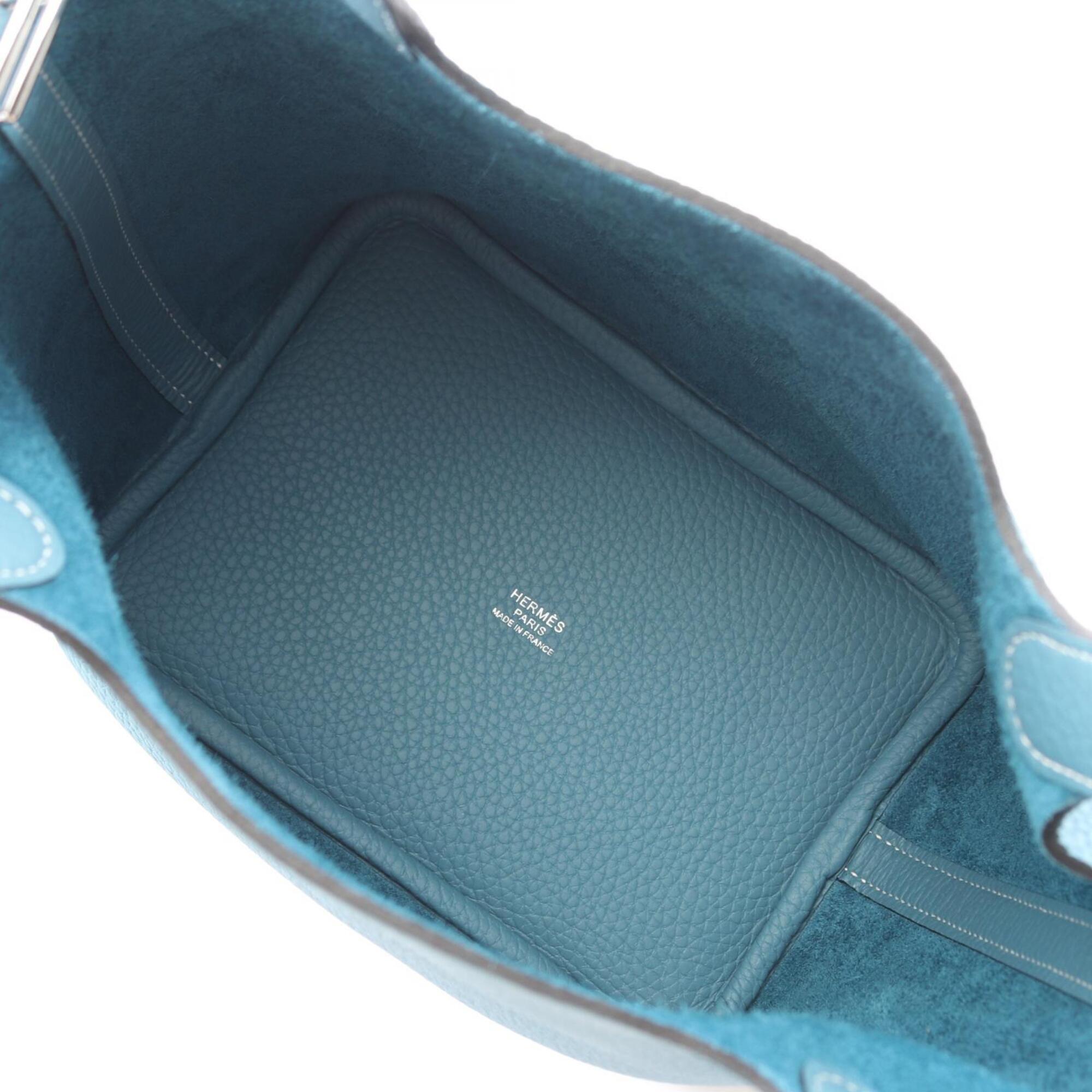 Hermes Blue Taurillon Clemence Leather Handbag (Pre-Owned)