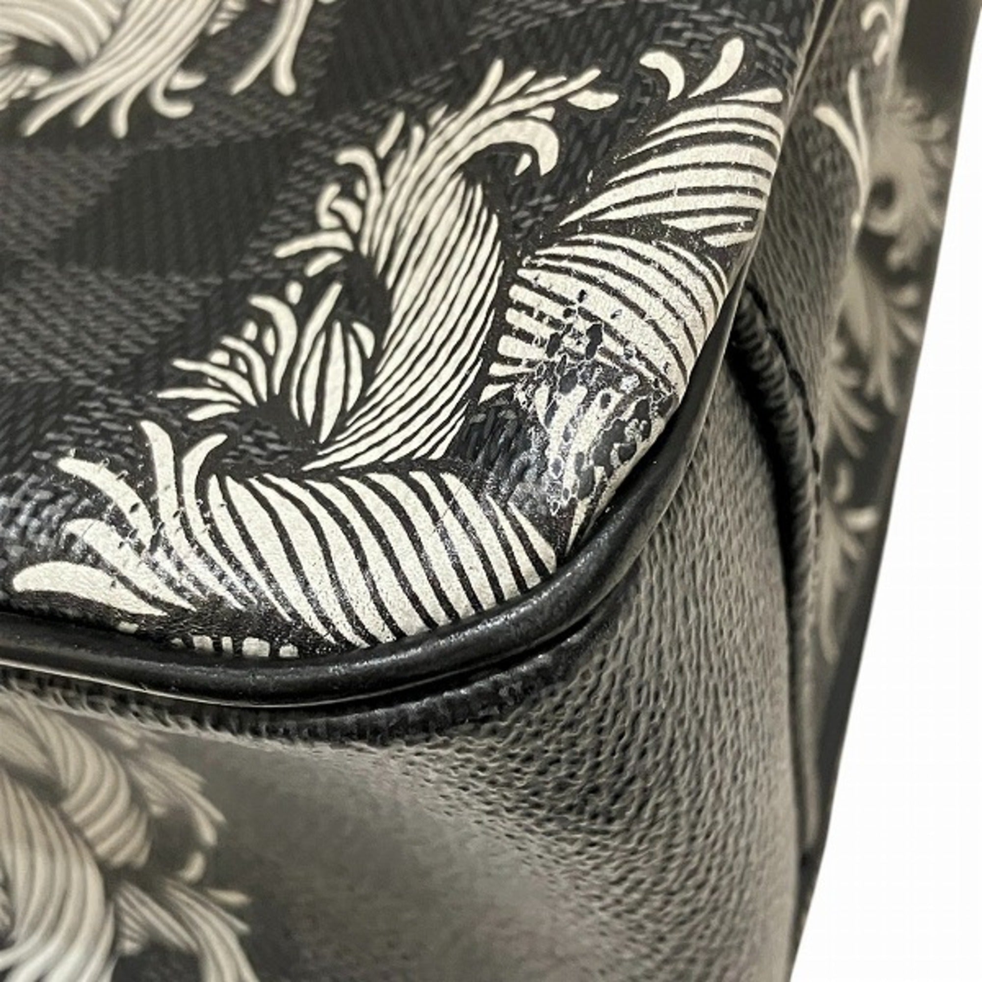 Louis Vuitton Black Gray White Handbag Tote Bag (Pre-Owned)