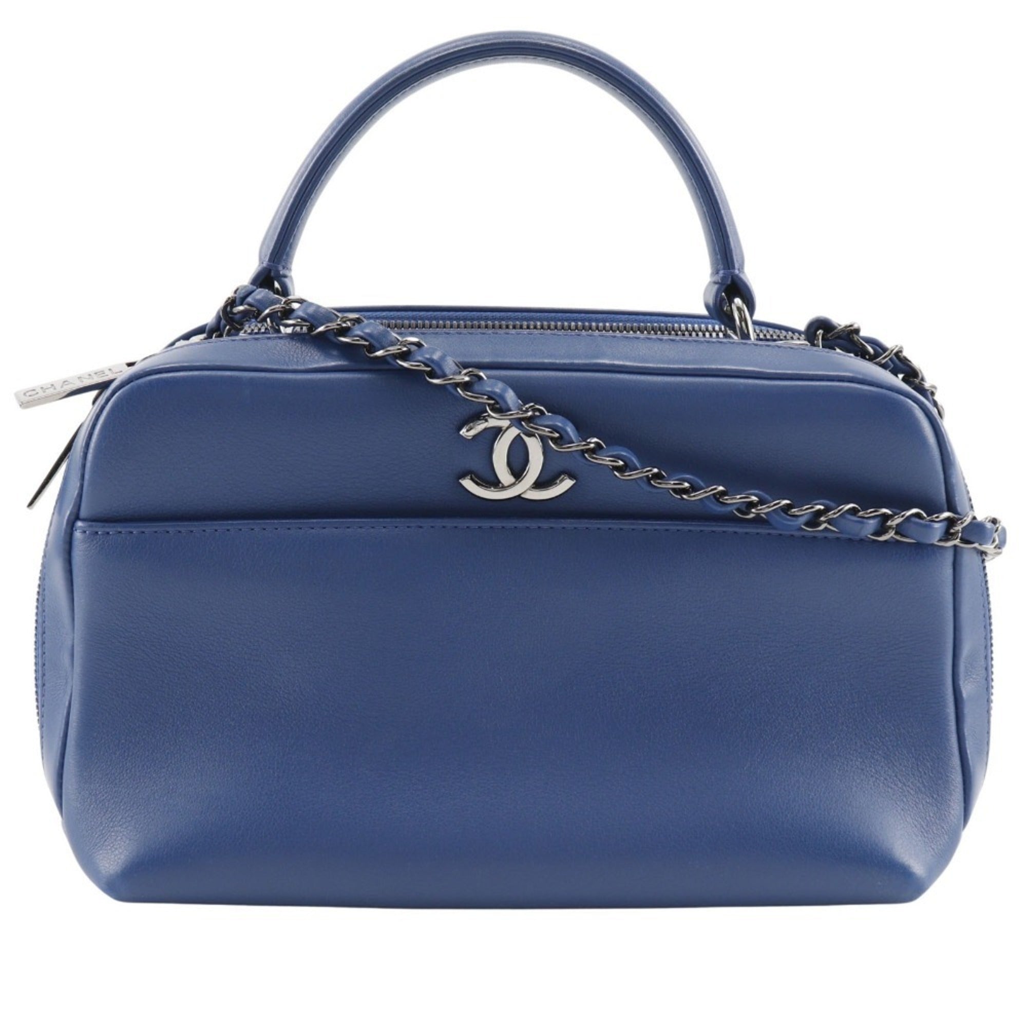 Chanel Blue Leather Handbag (Pre-Owned)