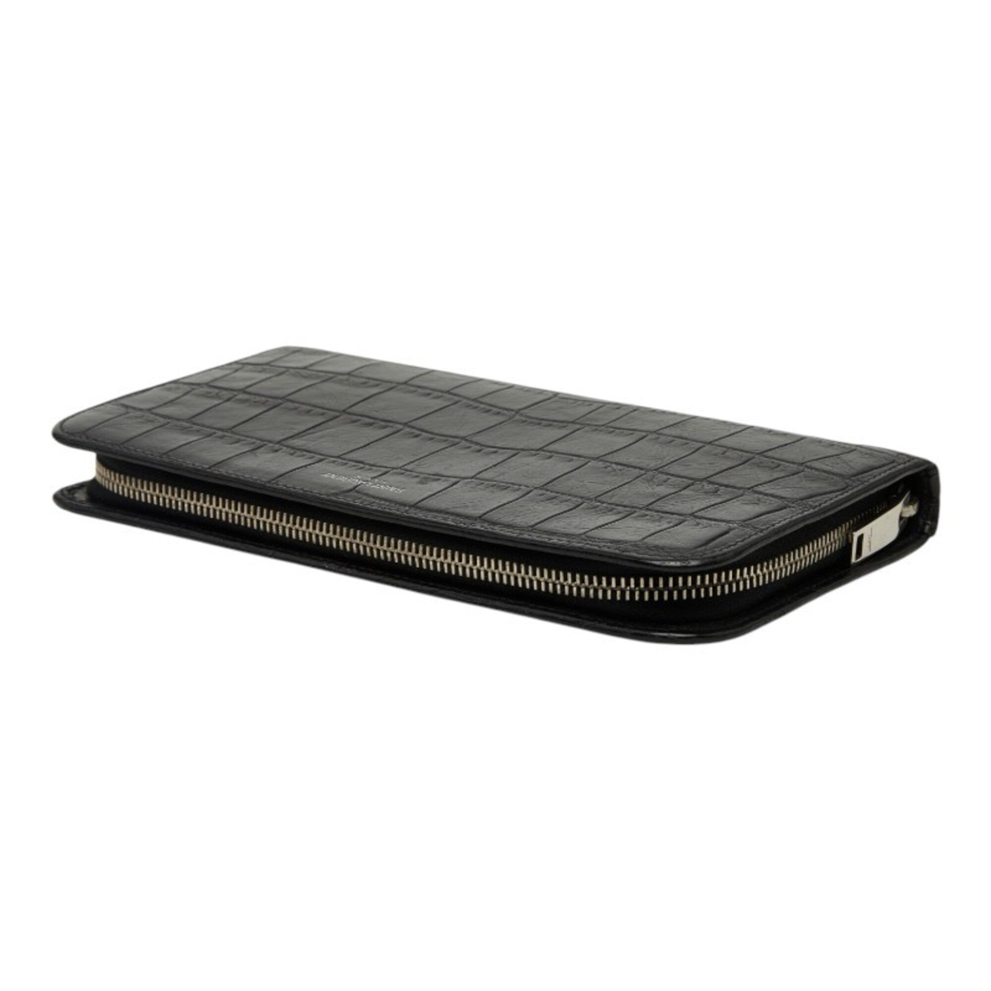 Saint Laurent Black Leather Long Wallet (Bi-Fold) (Pre-Owned)