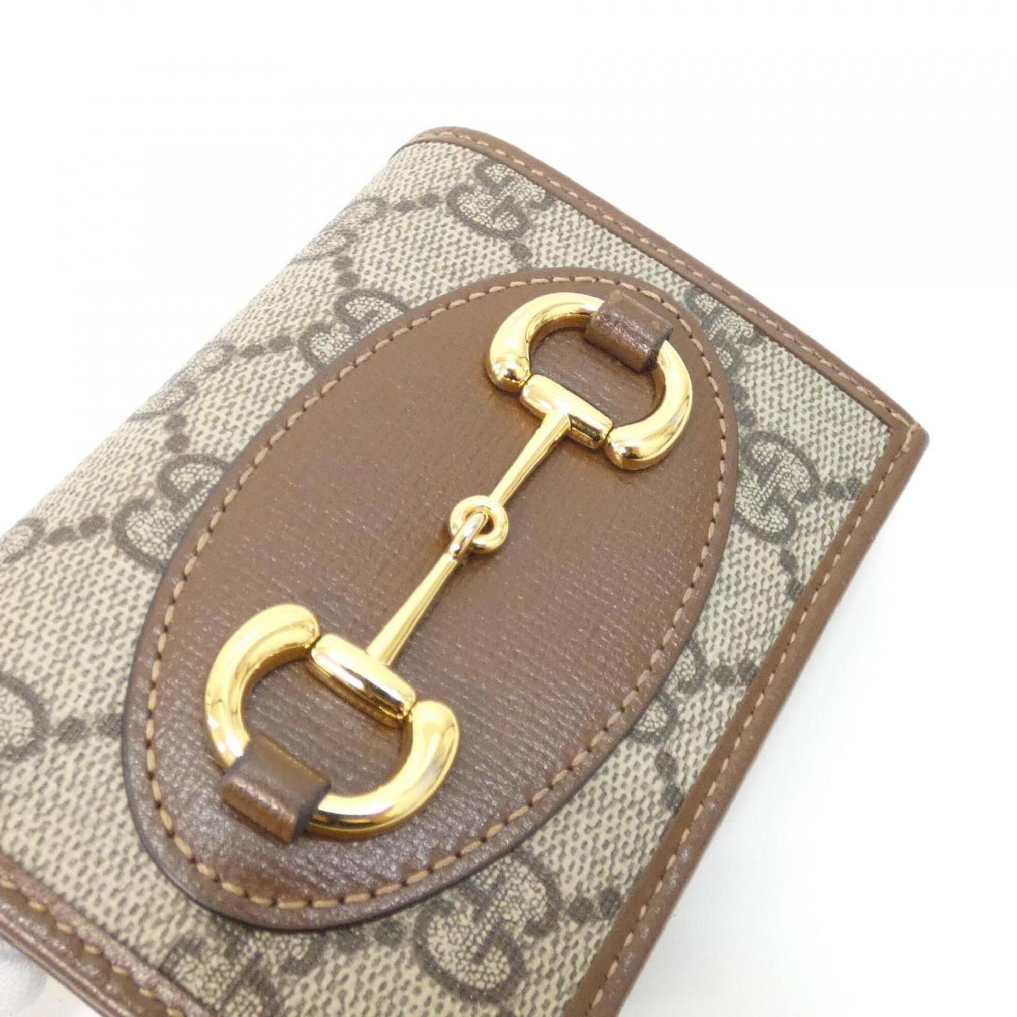 Gucci Beige Brown Gg Supreme Leather Wallet (Bi-Fold) (Pre-Owned)