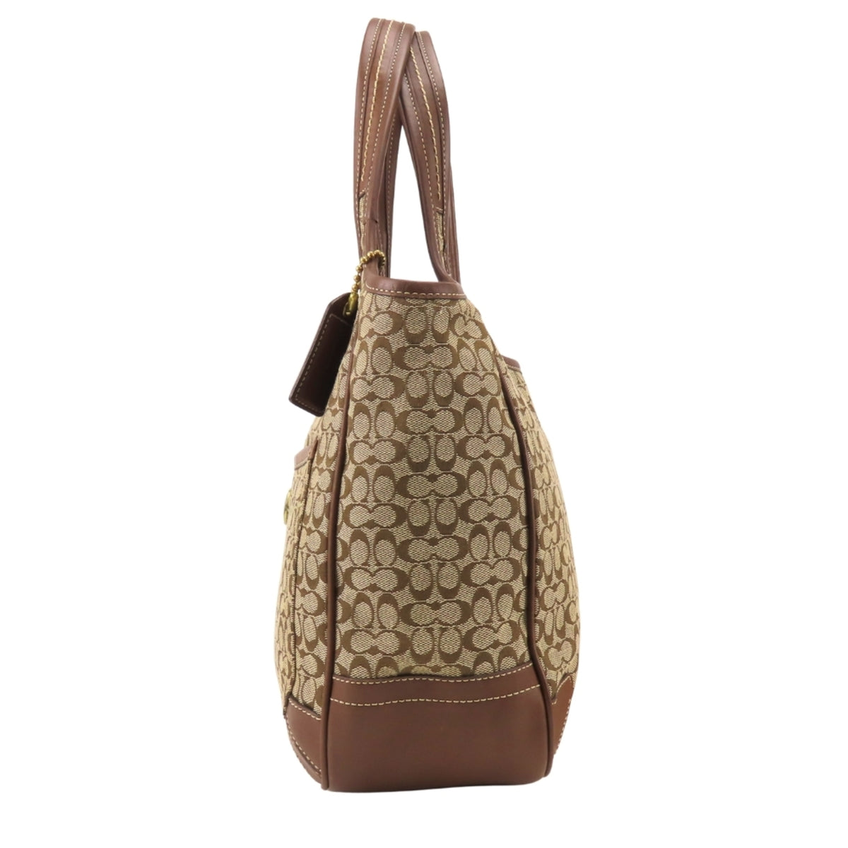 Coach Brown Canvas Leather Shoulder Bag (Pre-Owned)