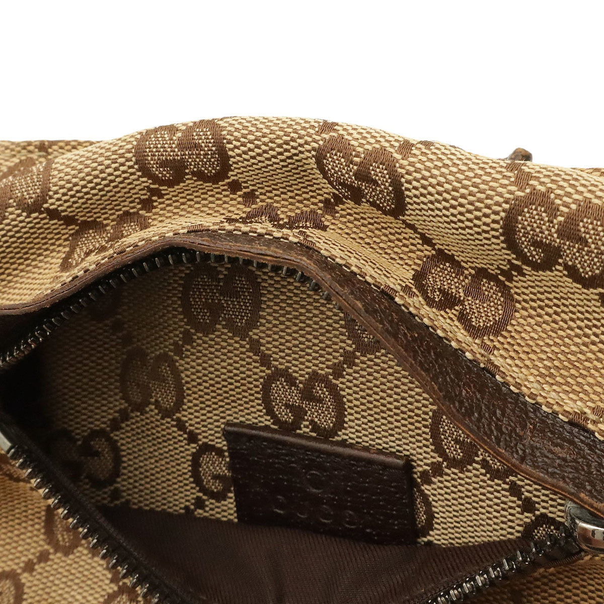 Gucci Gg Canvas Beige Dark Brown Green Khaki Red Color Canvas Leather Pouch Sling Bag (Pre-Owned)
