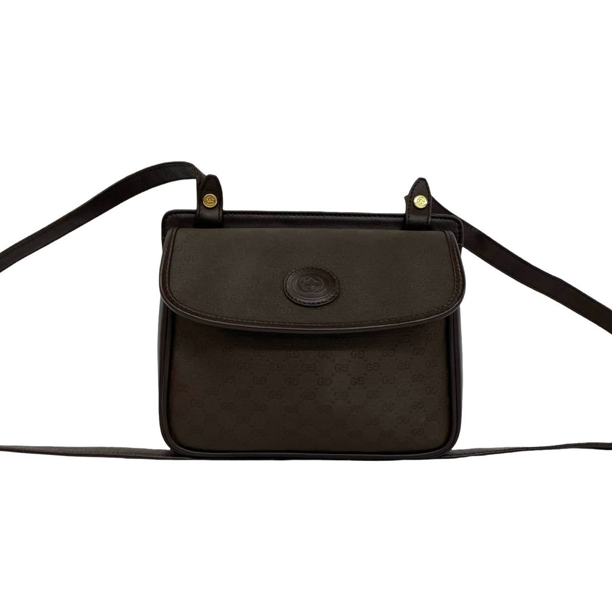 Gucci Brown Leather Pvc Shoulder Bag (Pre-Owned)