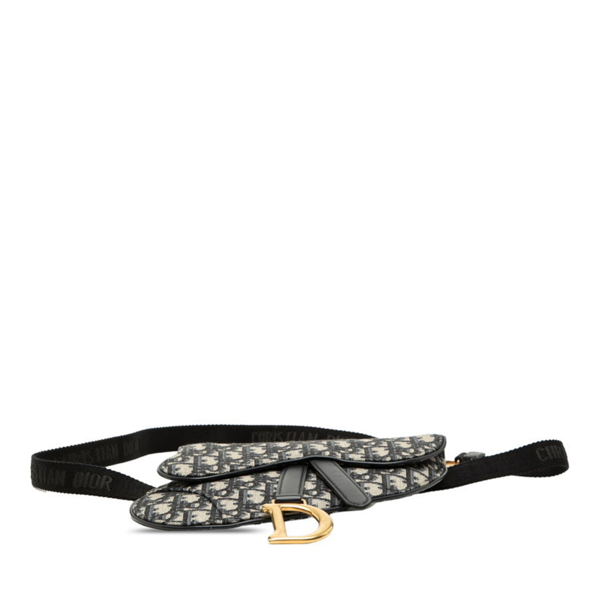 Christian Dior Beige Navy Canvas Leather Fanny Pack (Pre-Owned)