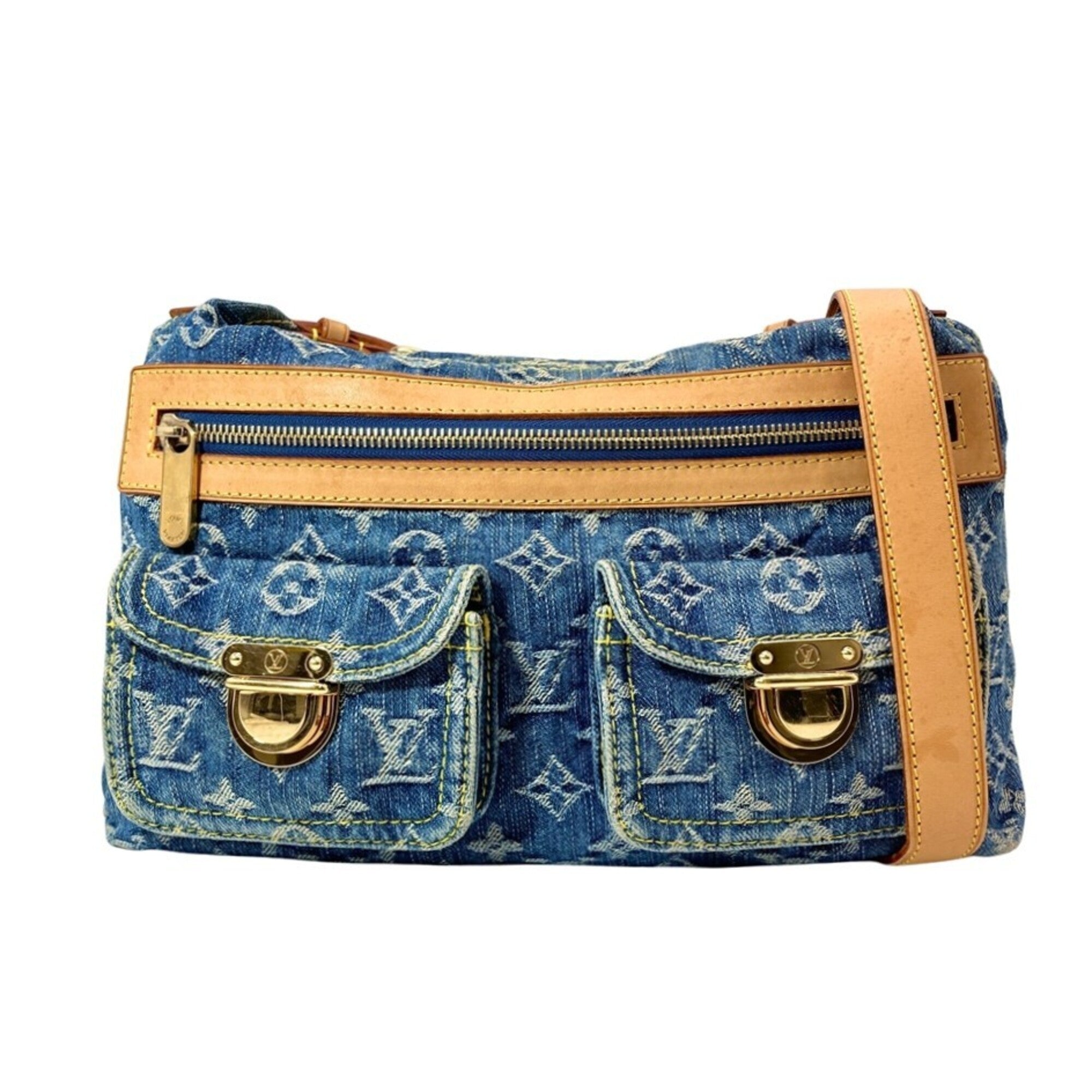 Louis Vuitton Monogram Denim Blue Monogram Denim Shoulder Bag (Pre-Owned)