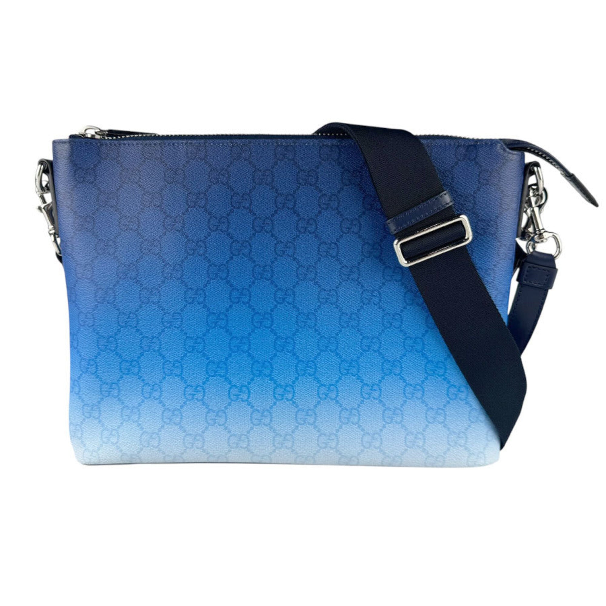 Gucci Blue Gg Supreme Clutch Bag Shoulder Bag (Pre-Owned)