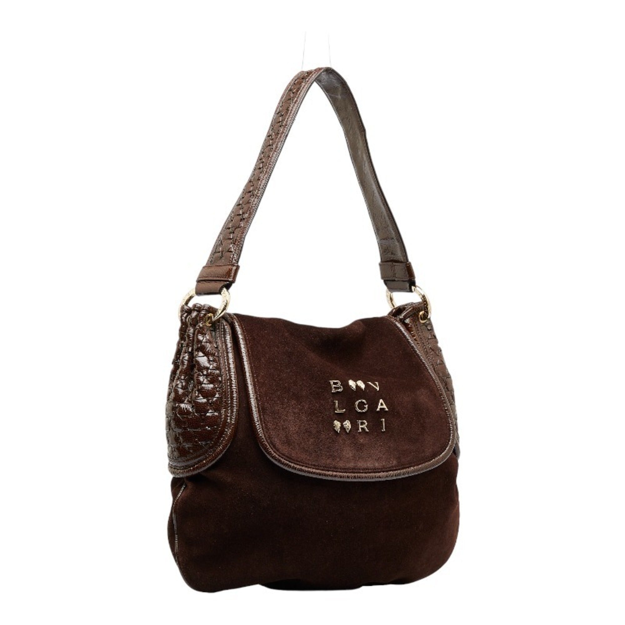 Bvlgari Brown Canvas Leather Shoulder Bag (Pre-Owned)