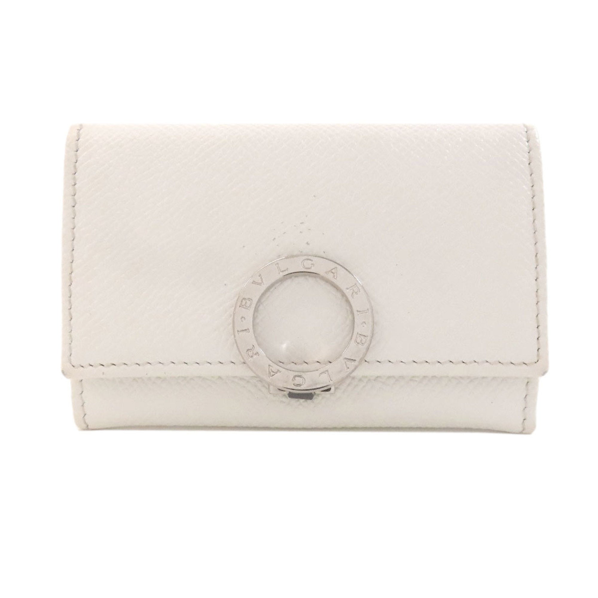 Bvlgari White Leather Coin Purse/Coin Case (Pre-Owned)