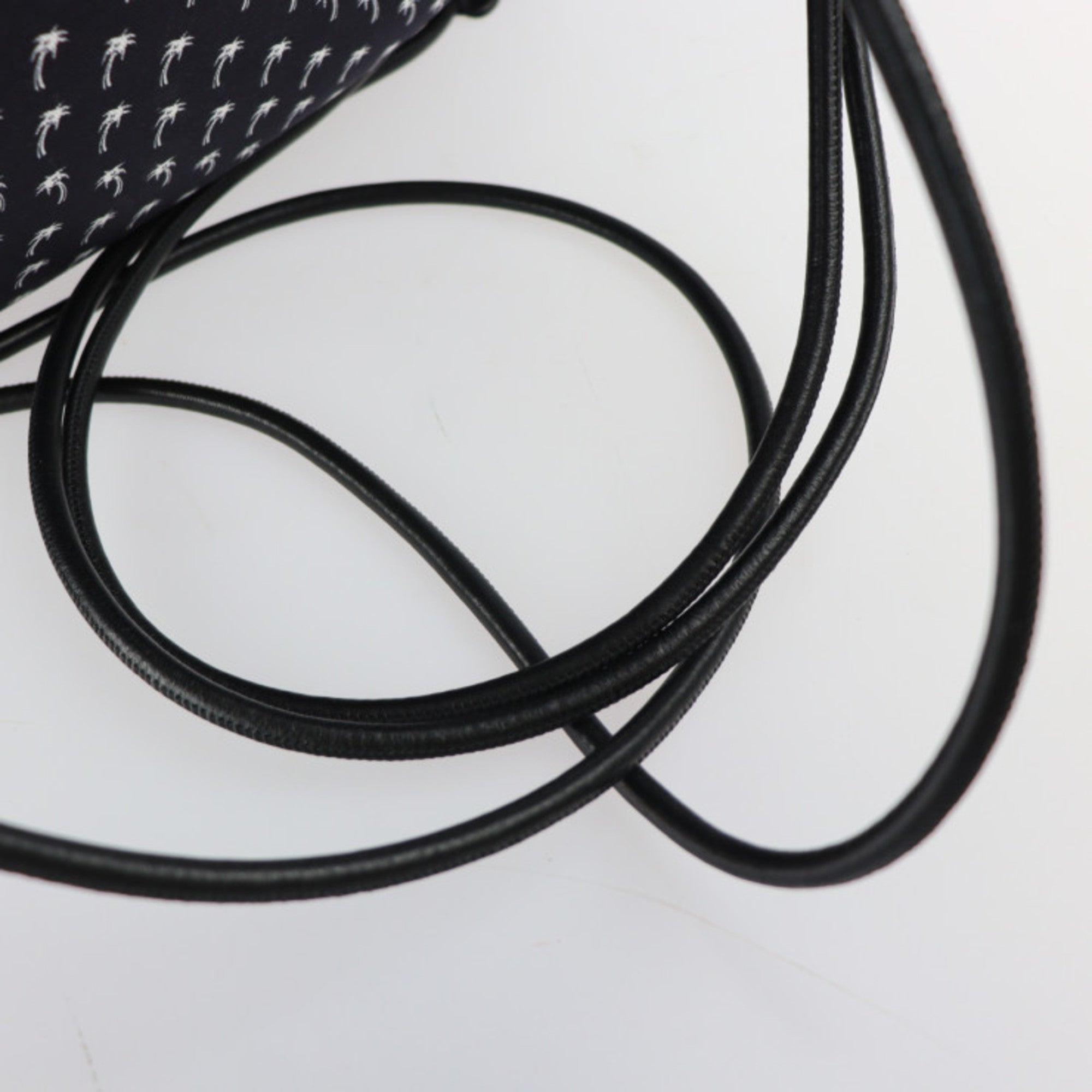 Yves Saint Laurent Black Canvas Leather Backpack Handbag (Pre-Owned)