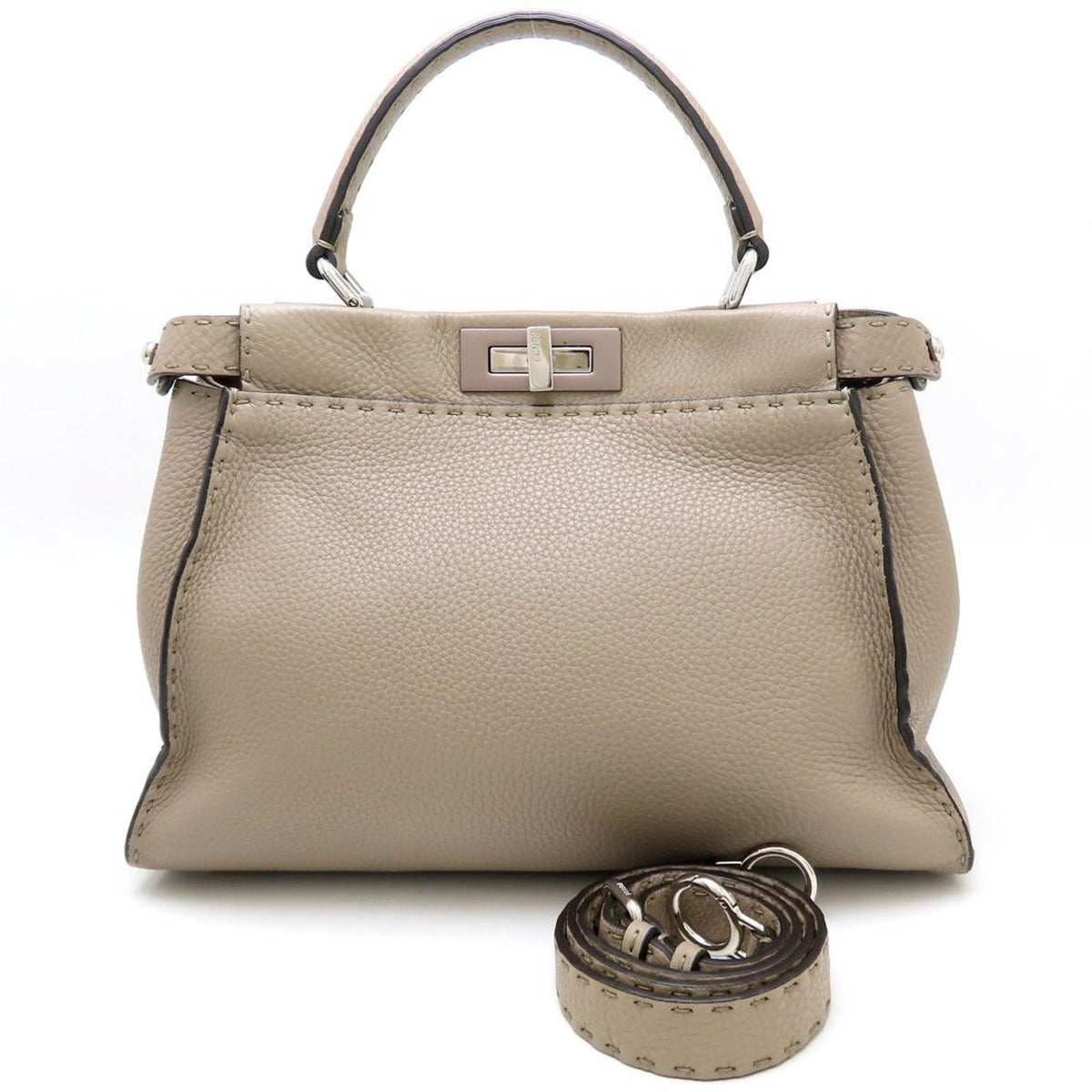Fendi Grayish Leather Handbag (Pre-Owned)
