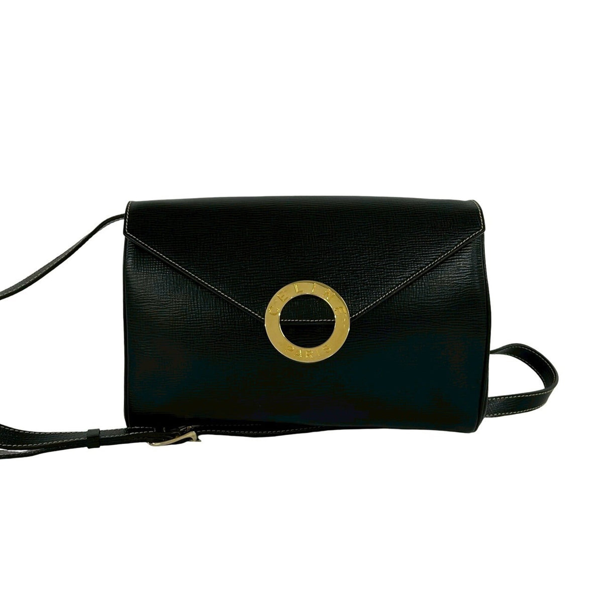 Celine Black Leather Pochette Shoulder Bag (Pre-Owned)
