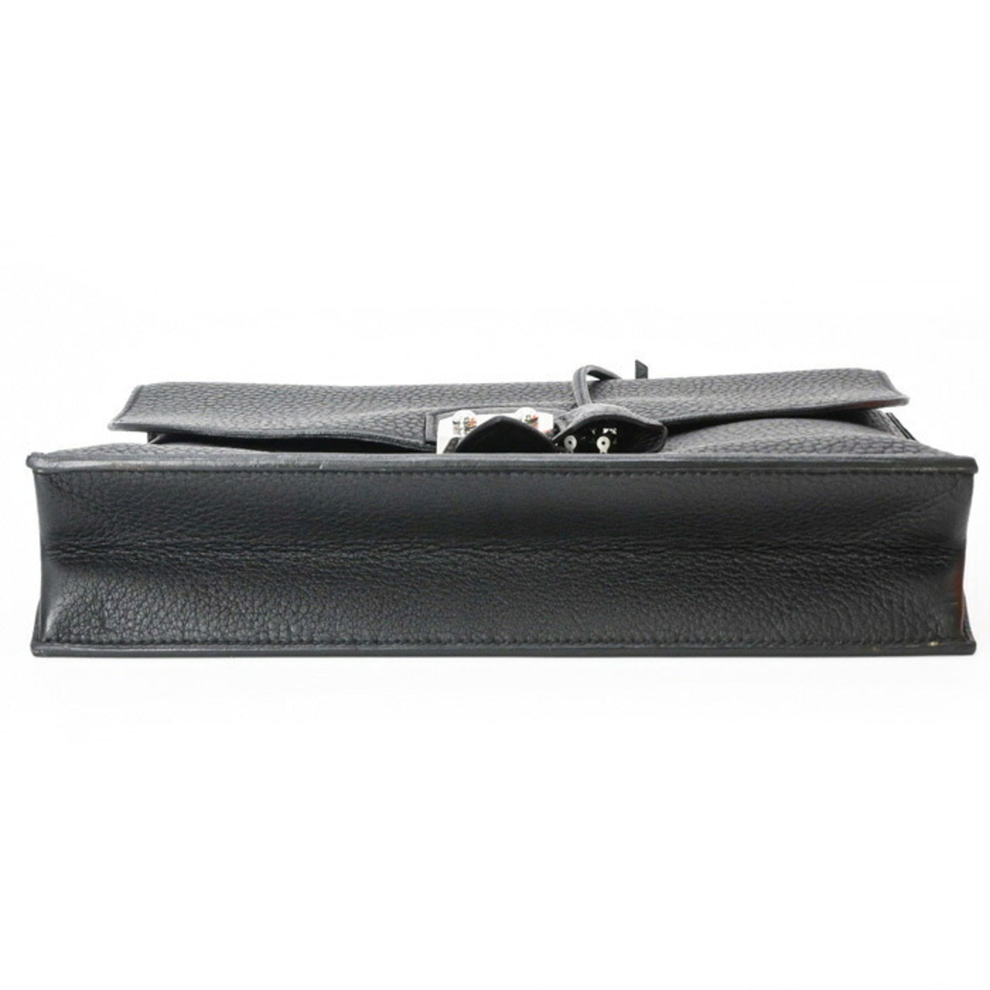 Hermes Black Taurillon Clemence Leather Handbag (Pre-Owned)