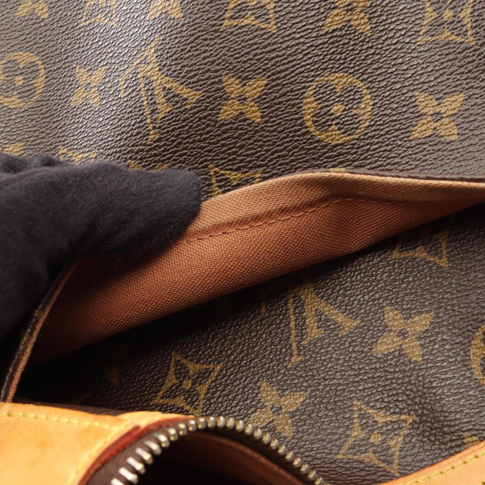 Louis Vuitton Brown Coated Canvas Leather Handbag Shoulder Bag (Pre-Owned)