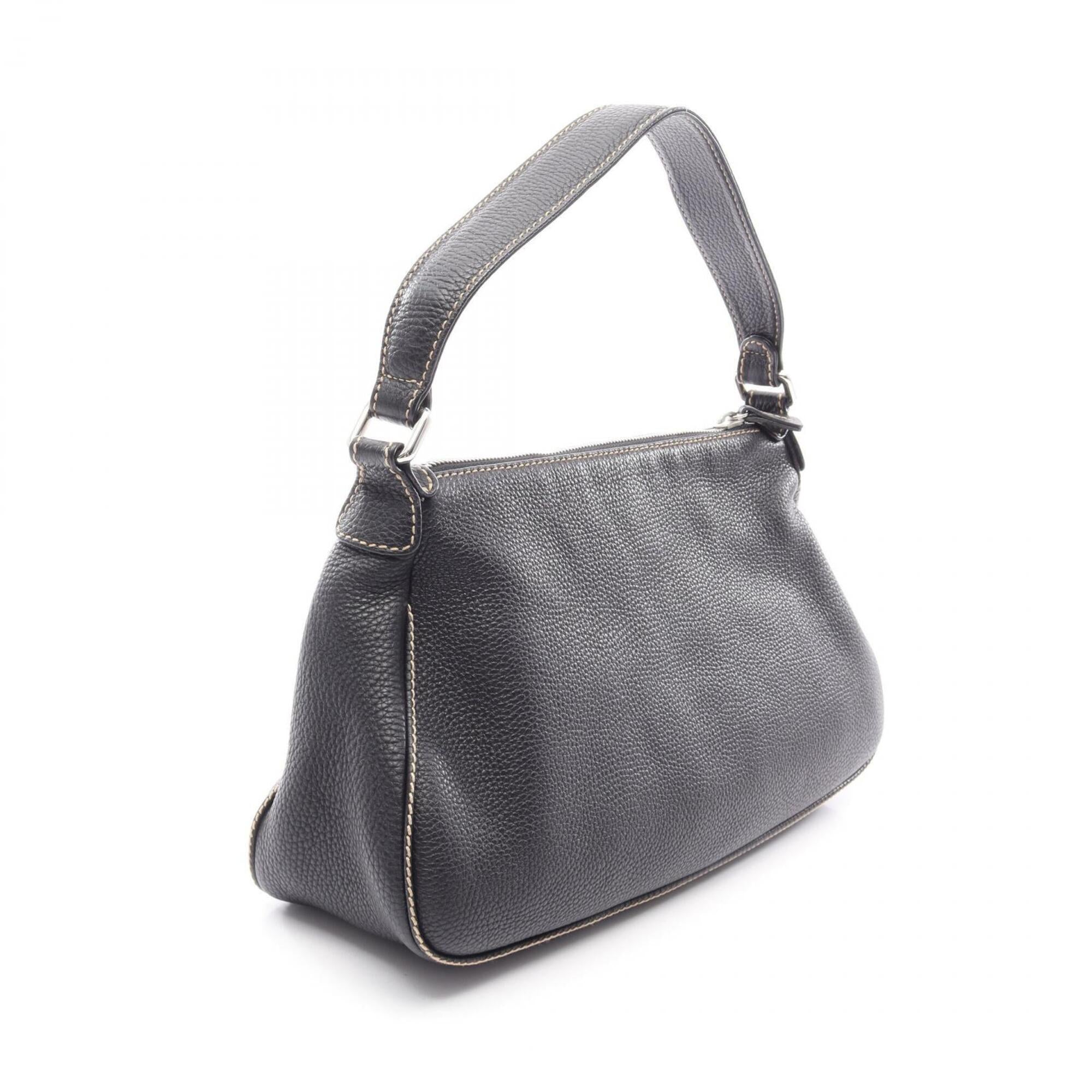 Chanel Black Leather Handbag Shoulder Bag (Pre-Owned)