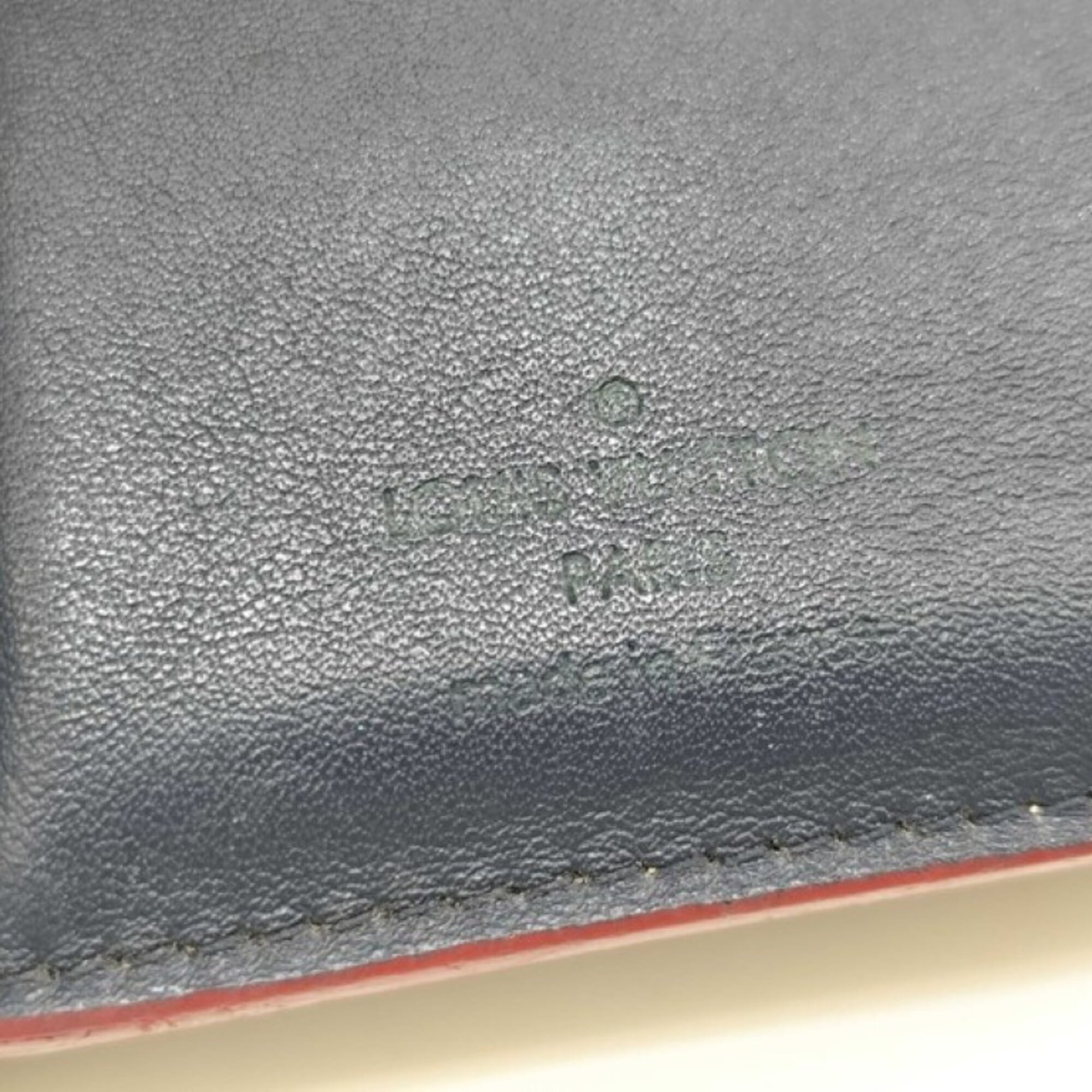 Louis Vuitton Marine Rouge Leather Wallet (Tri-Fold) (Pre-Owned)