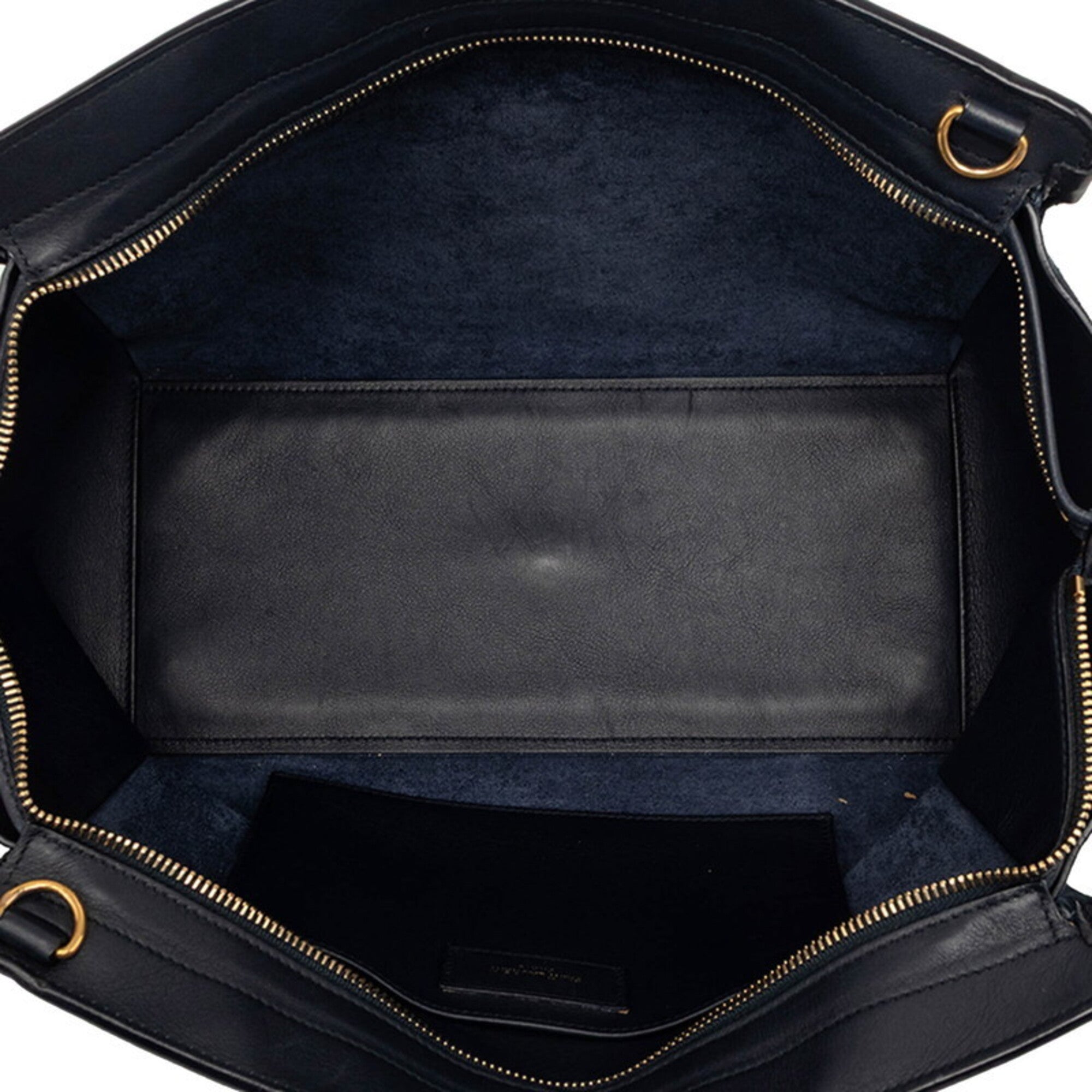 Saint Laurent Navy Leather Suede Handbag Shoulder Bag (Pre-Owned)