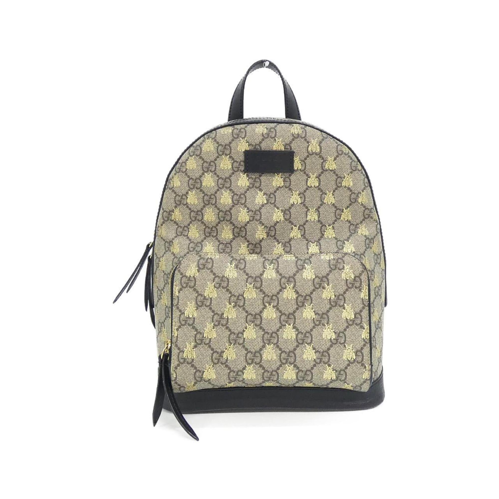 Gucci Beige Black Gg Supreme Backpack (Pre-Owned)