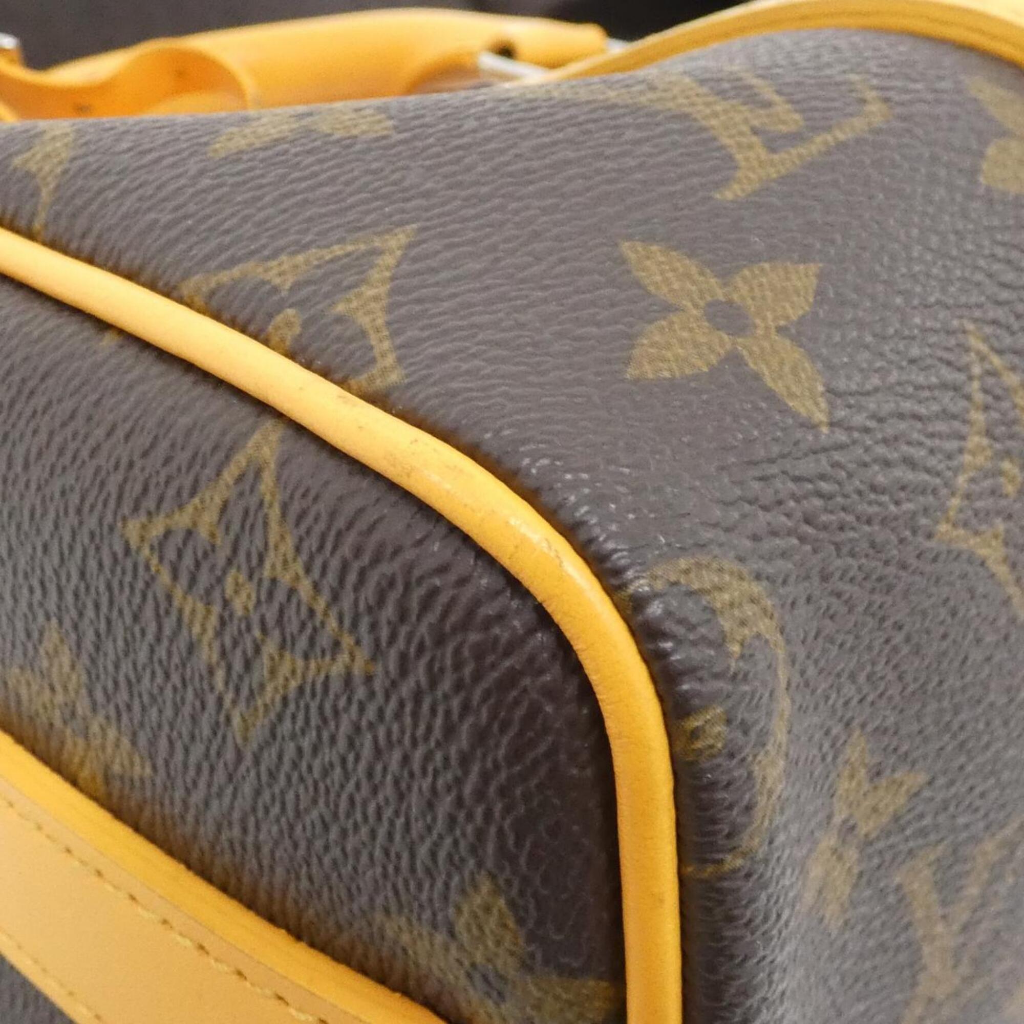 Louis Vuitton Brown Saffron Yellow Coated Canvas Boston Bag (Pre-Owned)