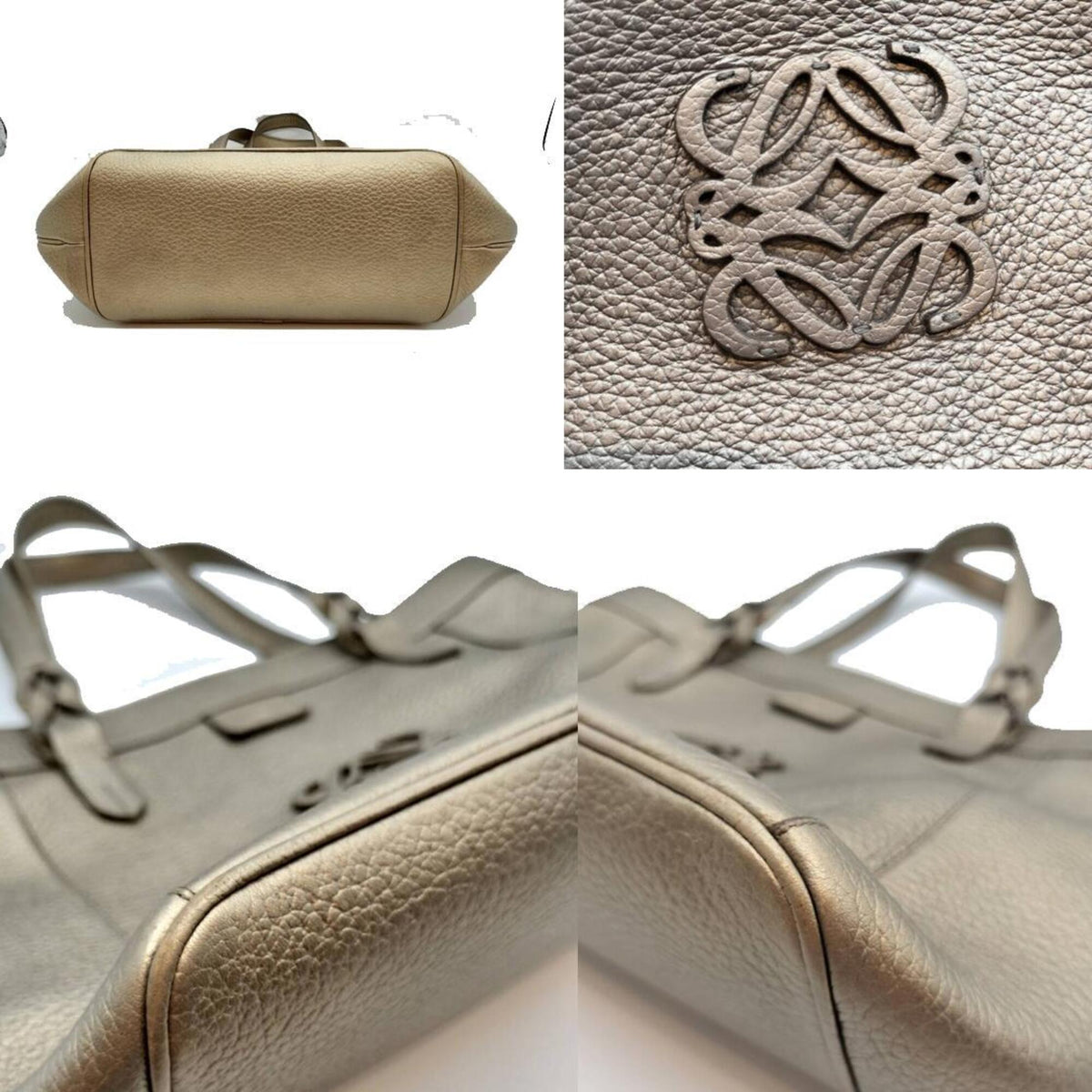 Loewe Gold Leather Handbag Tote Bag (Pre-Owned)