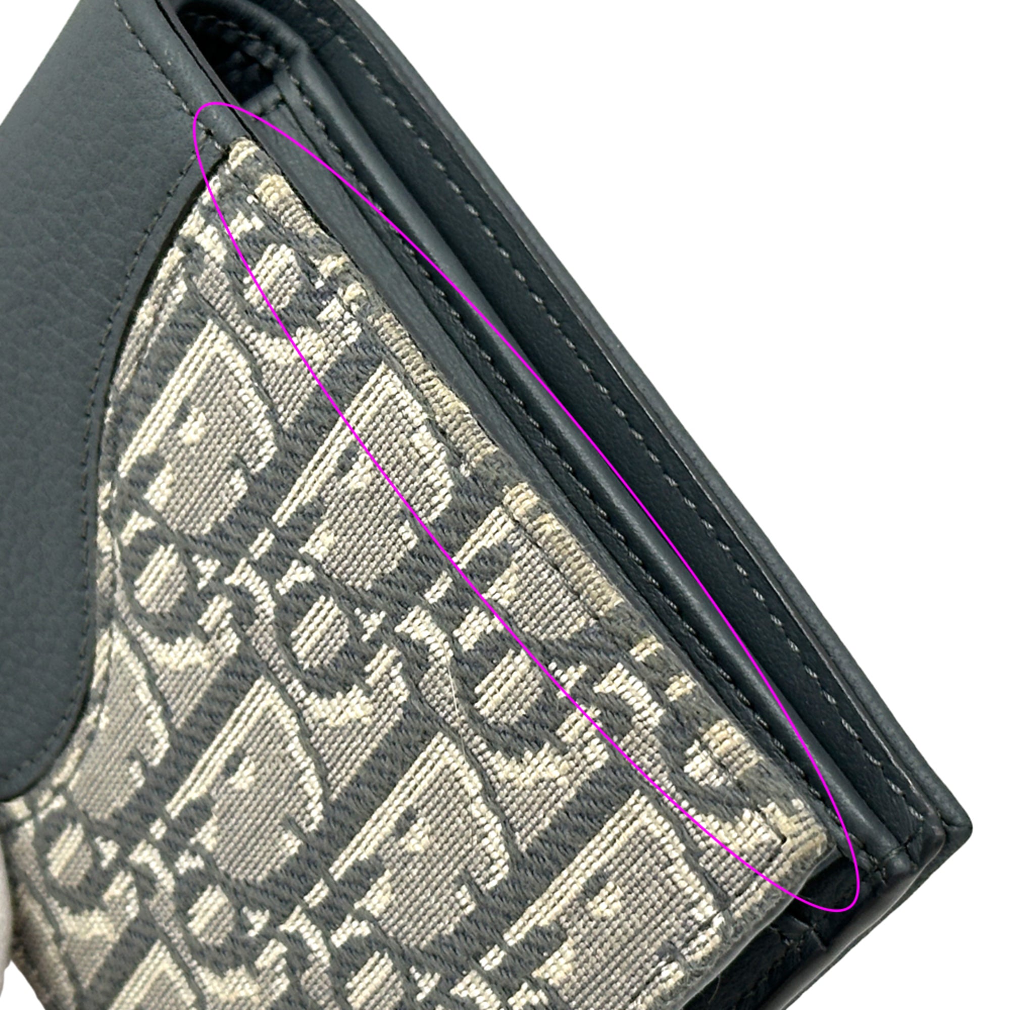 Christian Dior Gray Leather Wallet (Bi-Fold) (Pre-Owned)