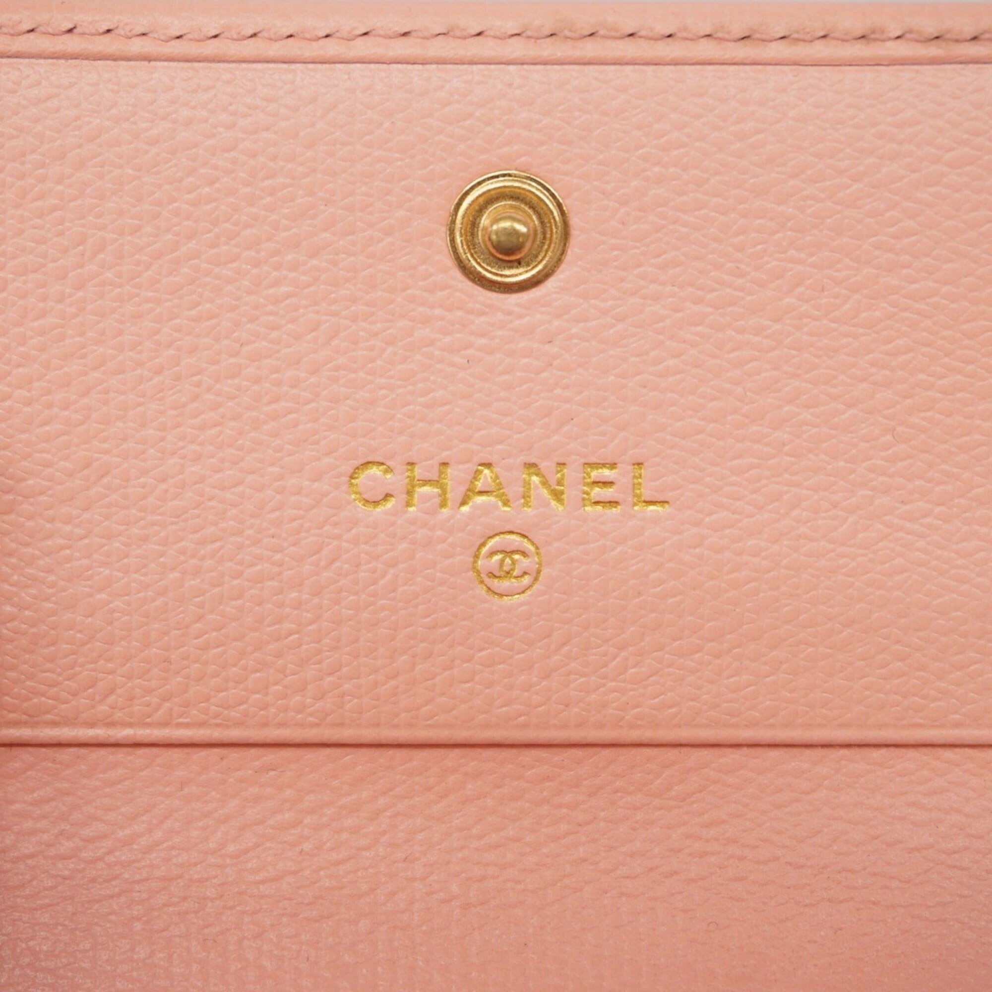 Chanel Pink Leather Wallet (Tri-Fold) (Pre-Owned)