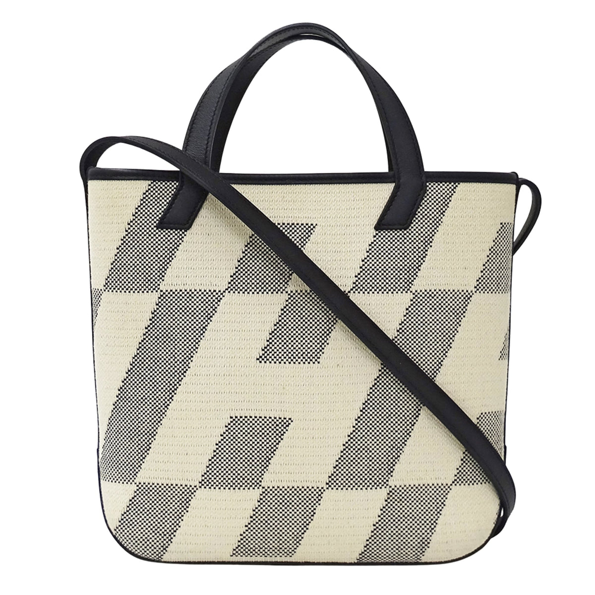 Hermes Black Toile H Handbag Shoulder Bag (Pre-Owned)