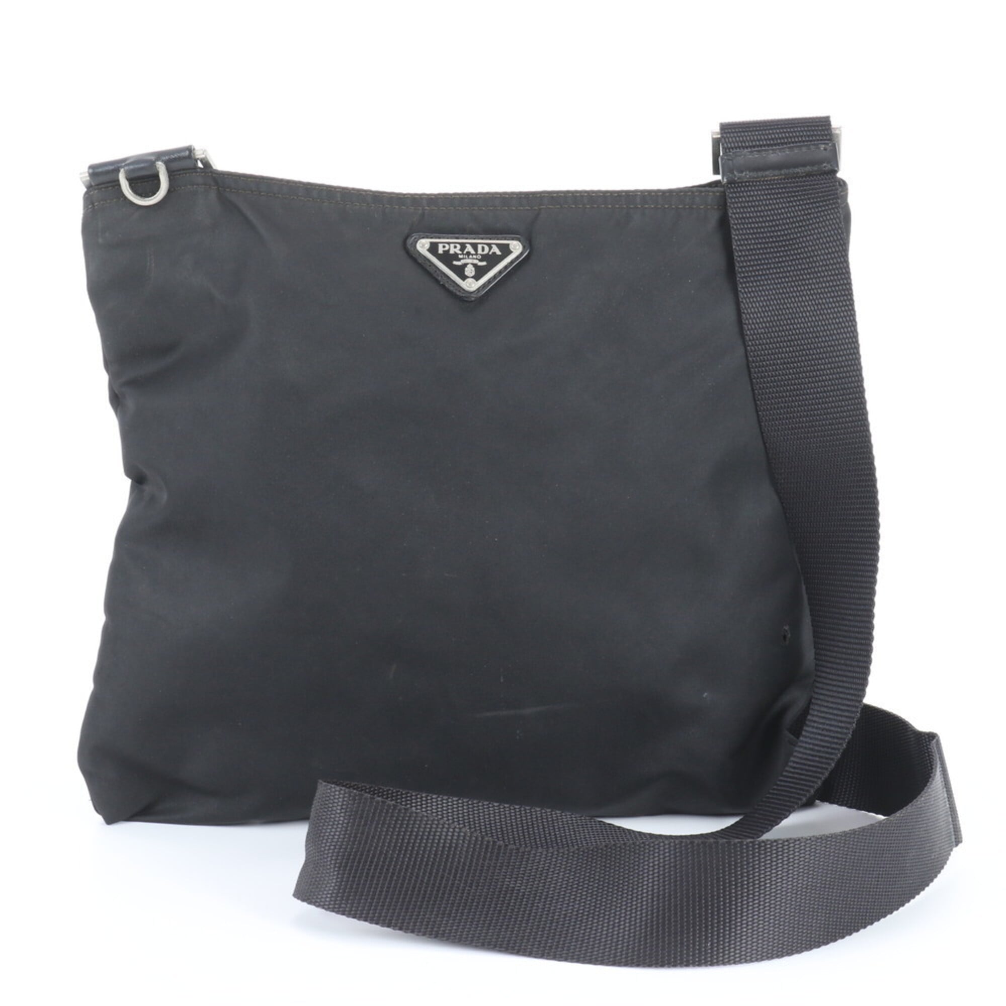 Prada Black Nylon Leather Shoulder Bag (Pre-Owned)