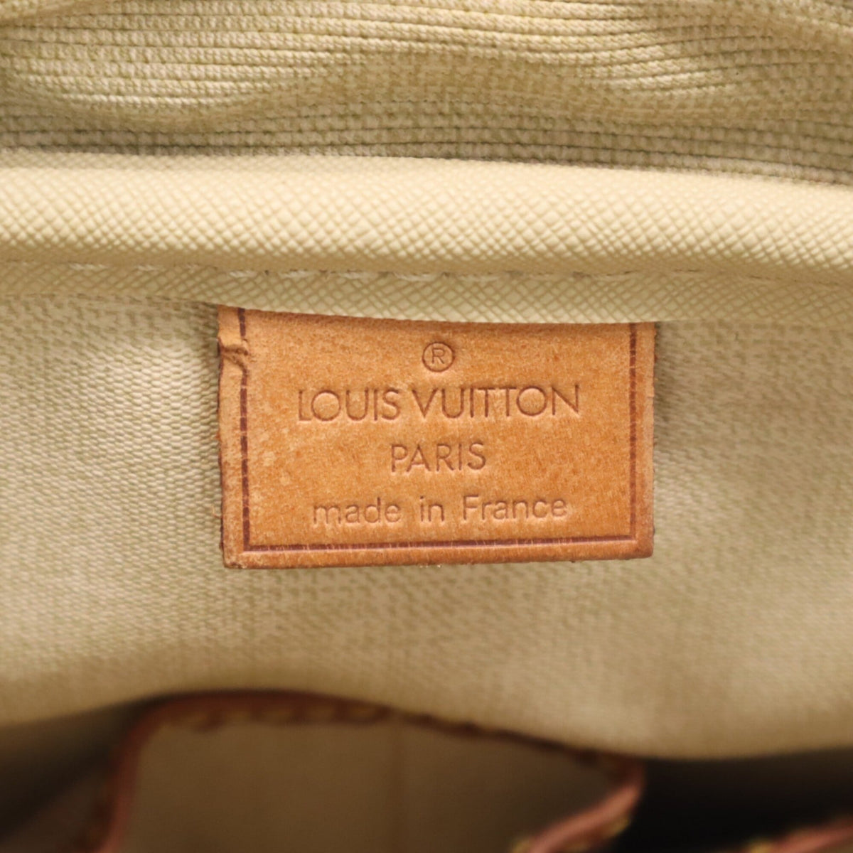 Louis Vuitton Beige Brown Coated Canvas Leather Handbag (Pre-Owned)