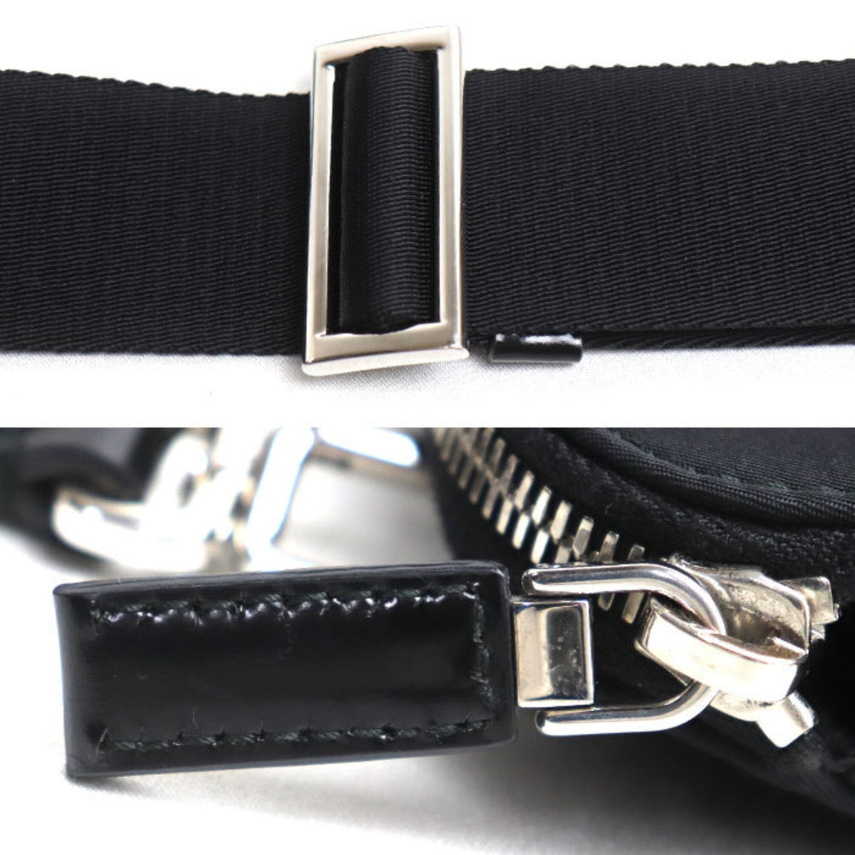 Prada Black Leather Nylon Shoulder Bag (Pre-Owned)