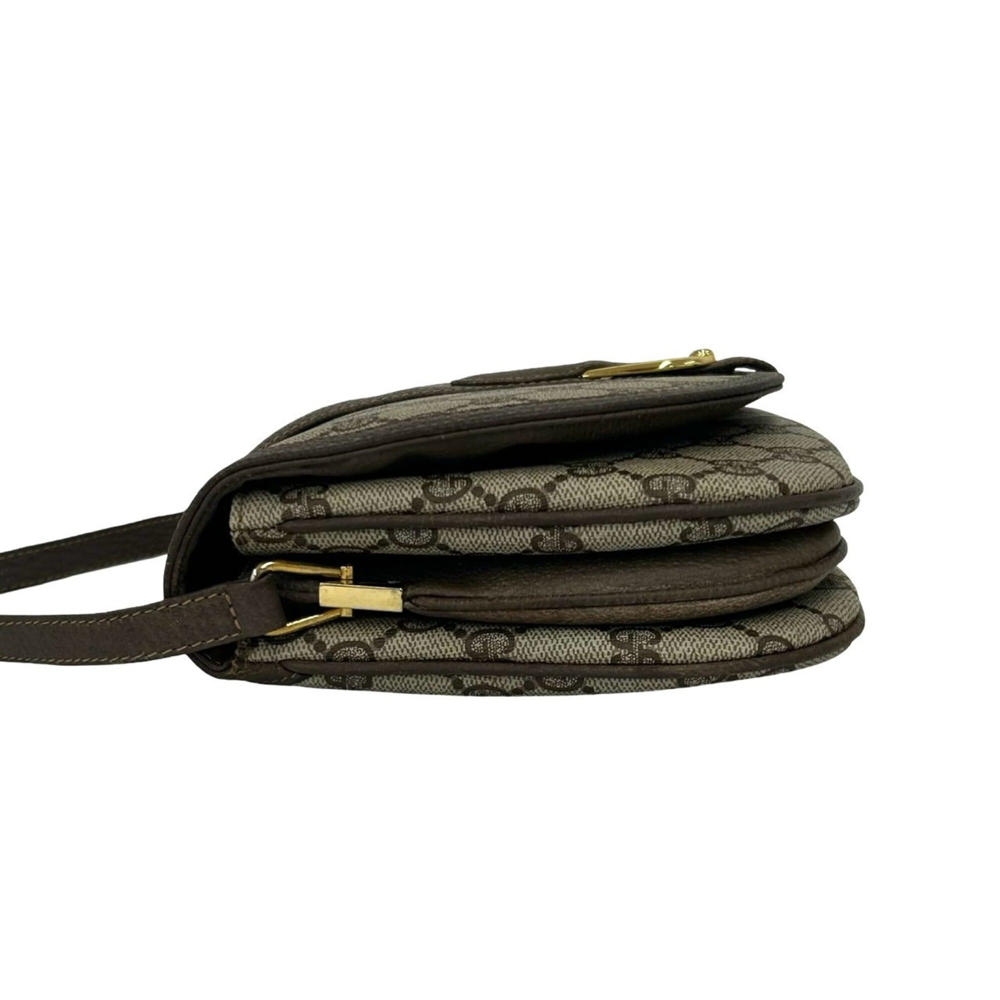 Gucci Brown Leather Pvc Pochette Shoulder Bag (Pre-Owned)