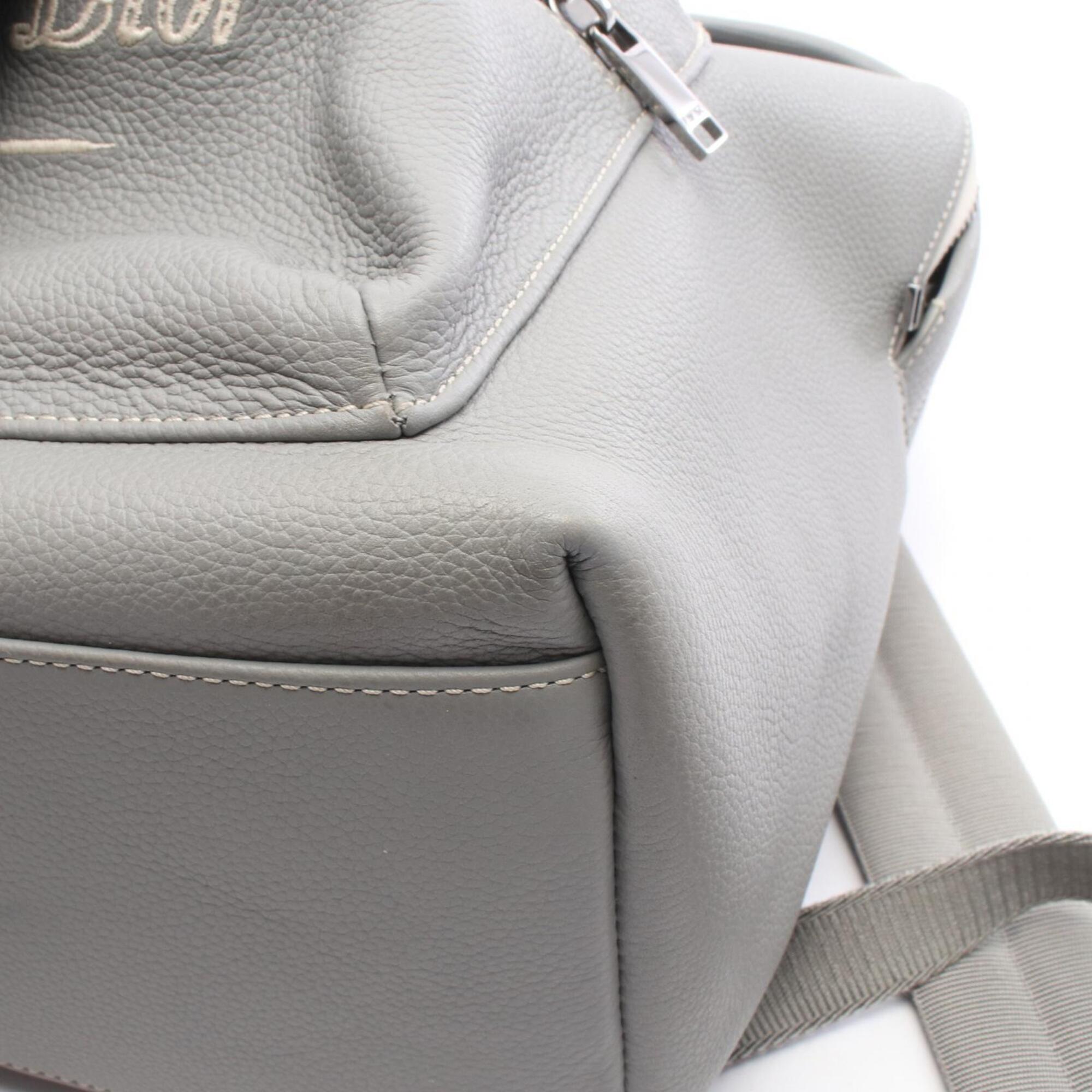 Christian Dior Gray Leather Backpack (Pre-Owned)