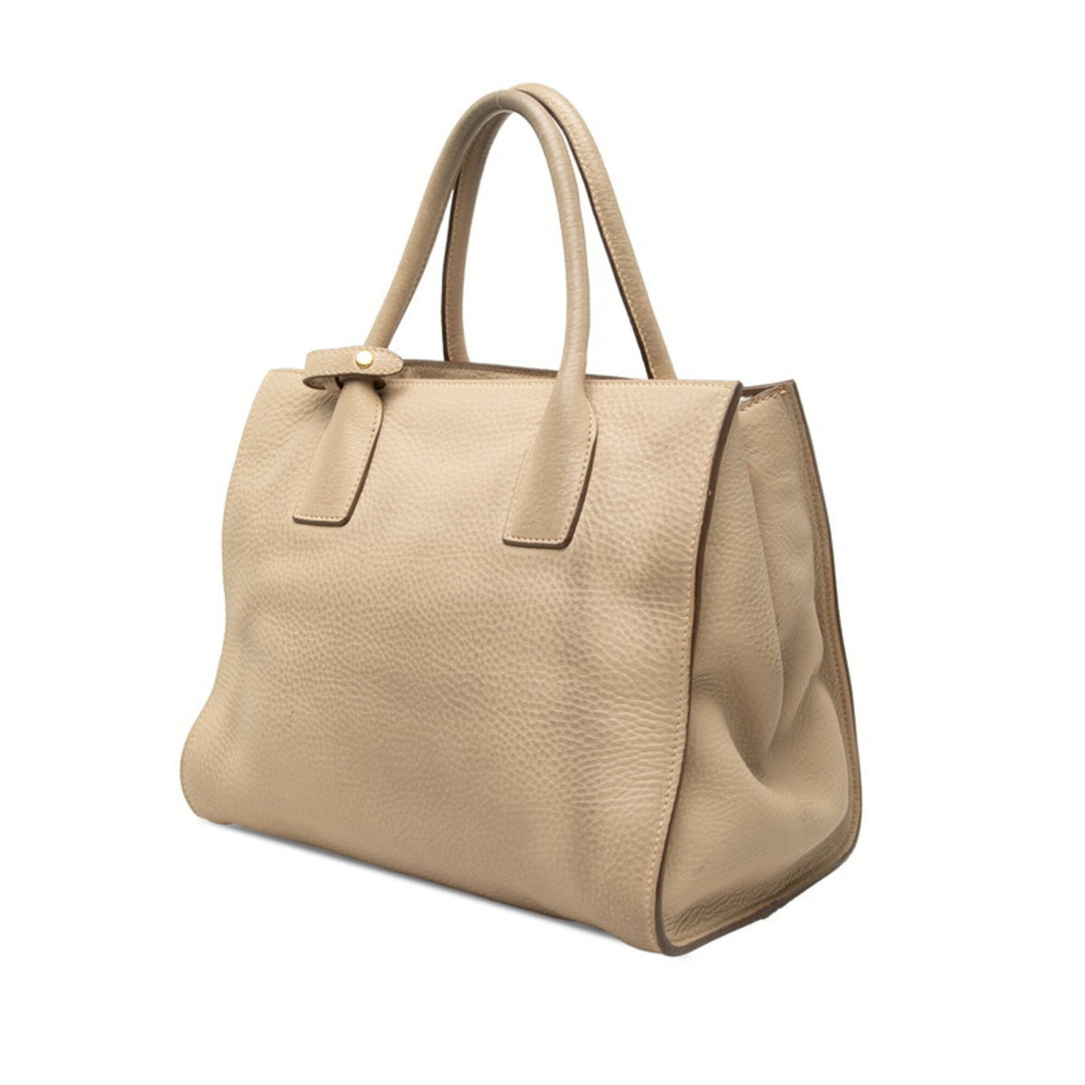 Prada Beige Leather Handbag Shoulder Bag (Pre-Owned)