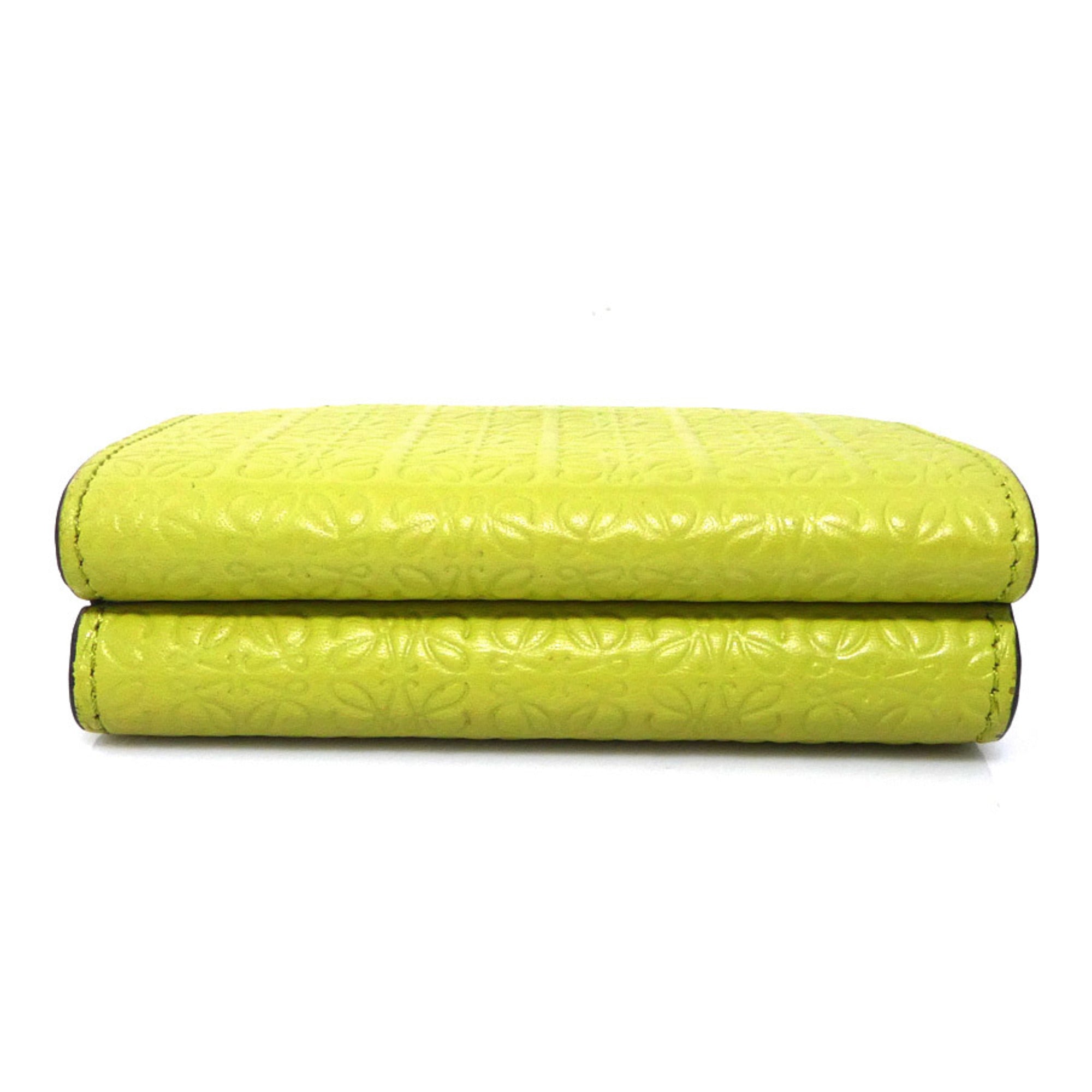 Loewe Green Yellow Leather Wallet (Tri-Fold) (Pre-Owned)