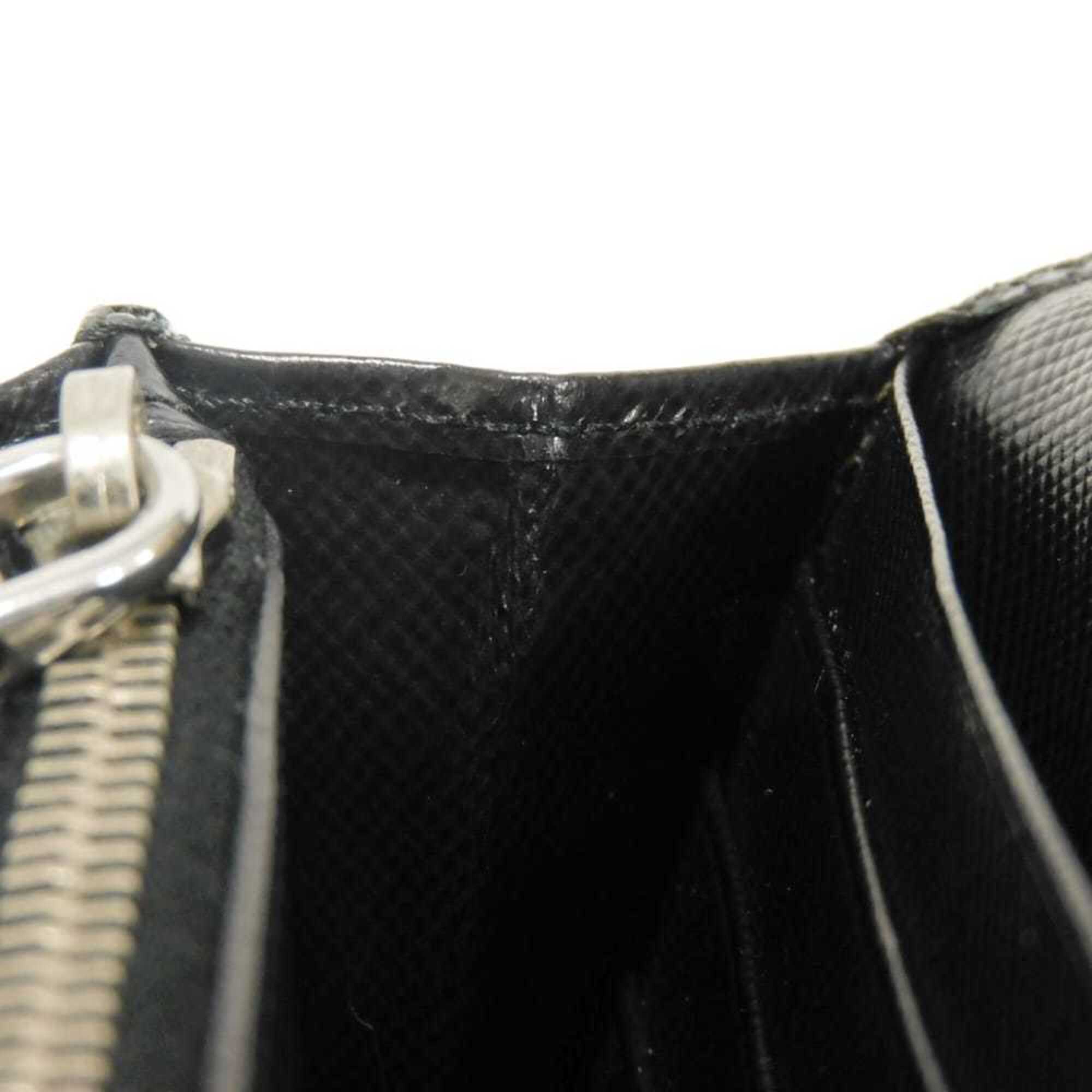 Prada Black Saffiano Long Wallet (Bi-Fold) (Pre-Owned)