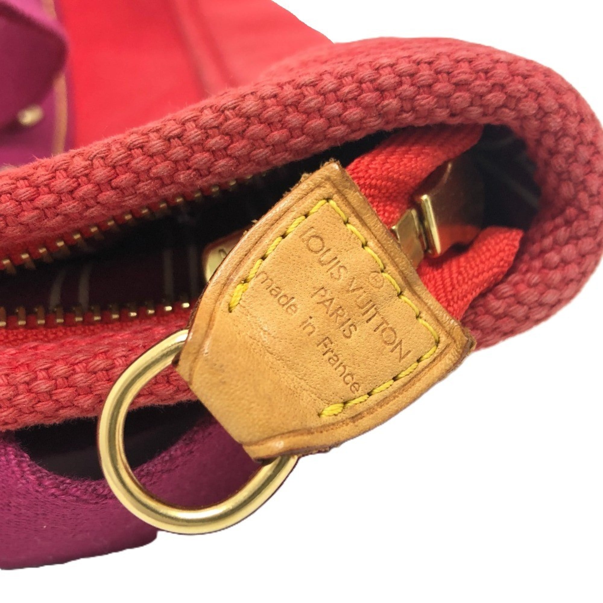 Louis Vuitton Red Color Canvas Tote Bag (Pre-Owned)