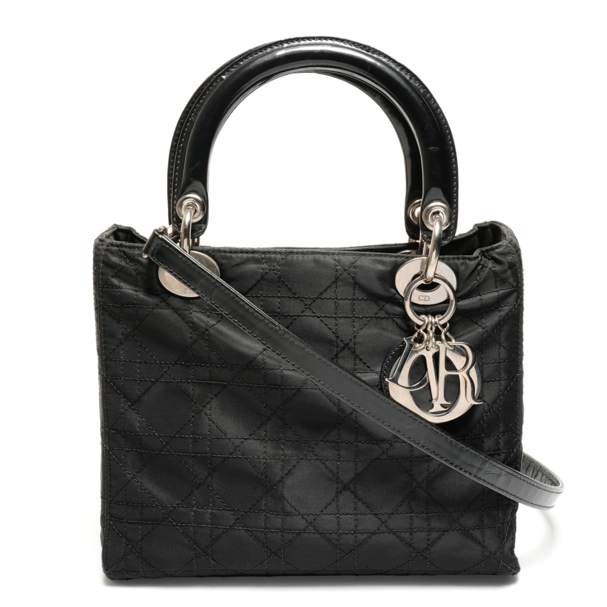 Christian Dior Lady Dior Black Nylon Handbag (Pre-Owned)