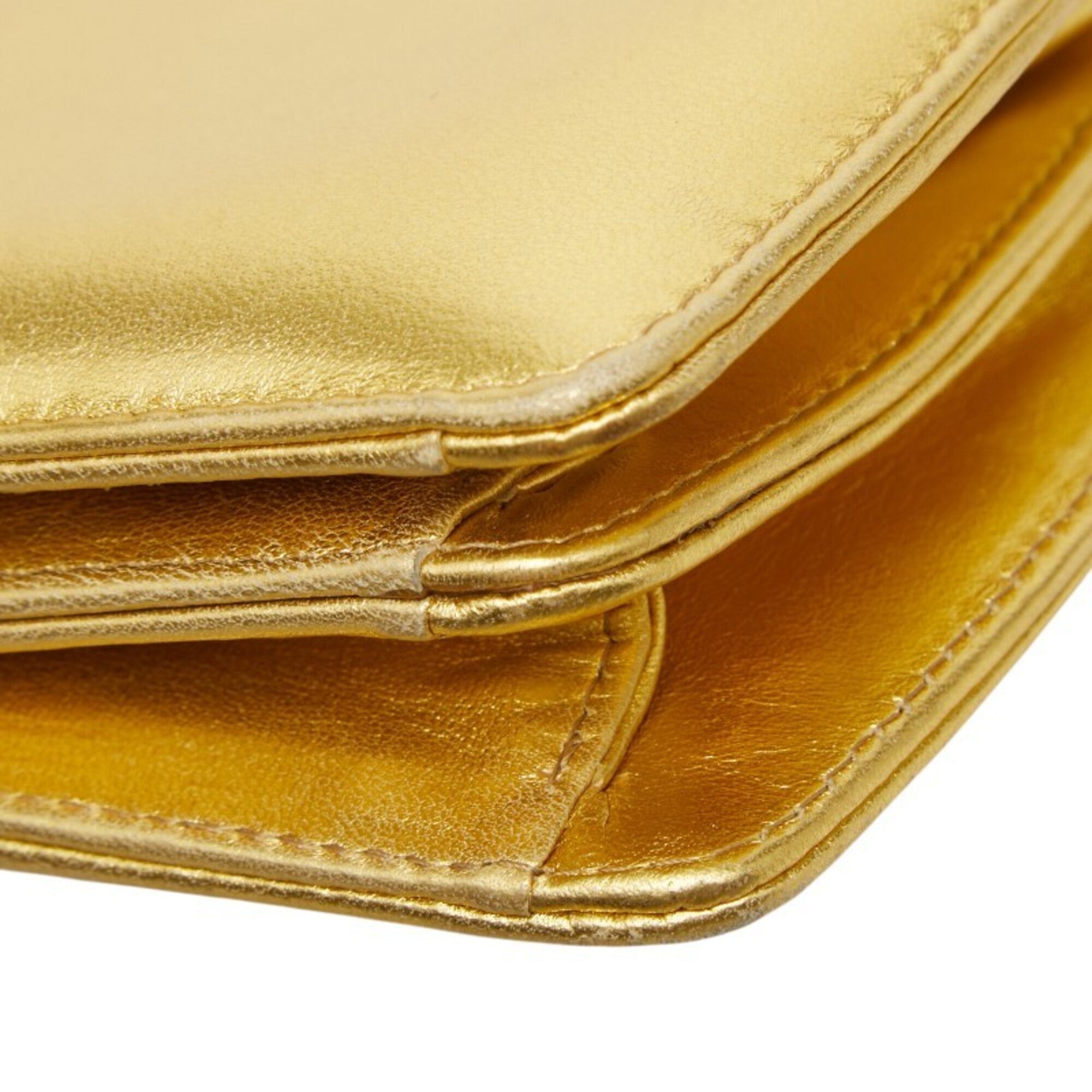 Bottega Veneta Gold Leather Handbag (Pre-Owned)