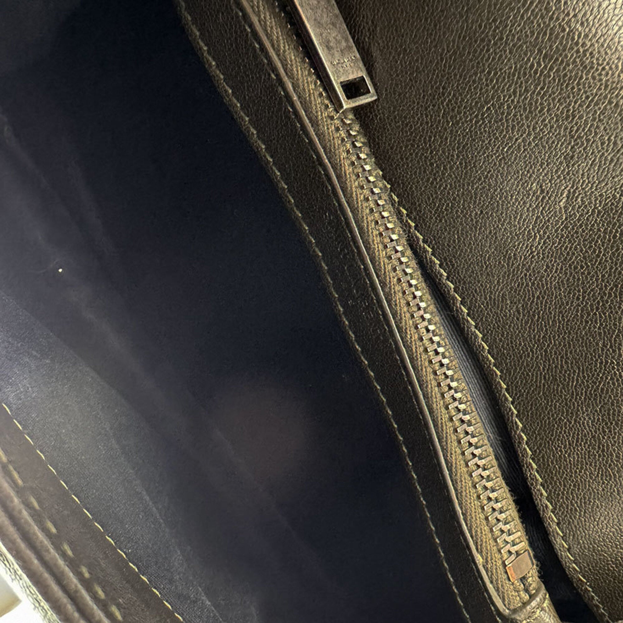Saint Laurent Khaki Brown Leather Shoulder Bag (Pre-Owned)