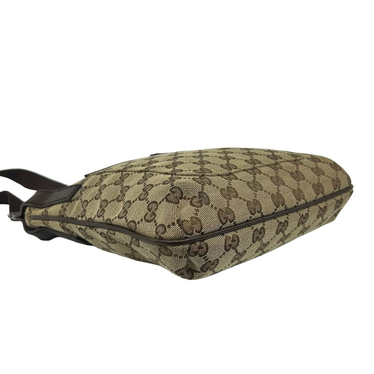 Gucci Brown Canvas Leather Pochette Shoulder Bag (Pre-Owned)