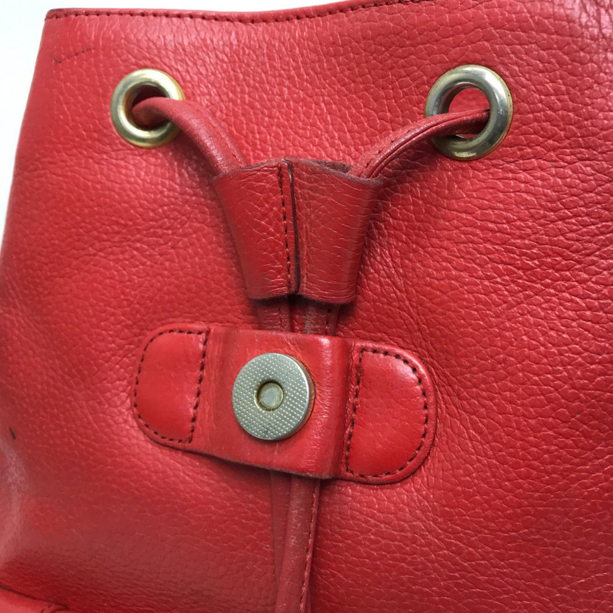 Mcm Red Color Leather Backpack (Pre-Owned)