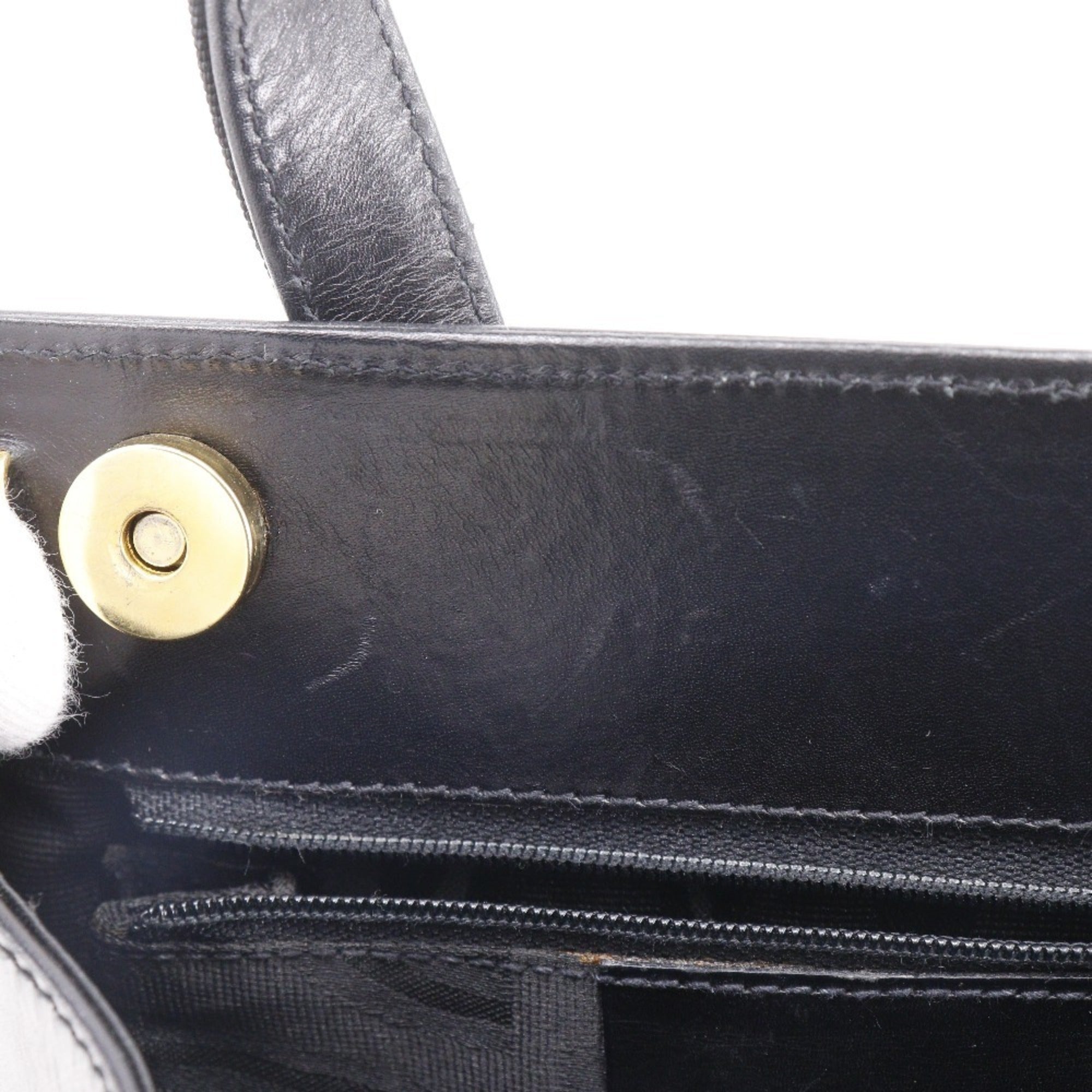 Salvatore Ferragamo Black Leather Handbag (Pre-Owned)