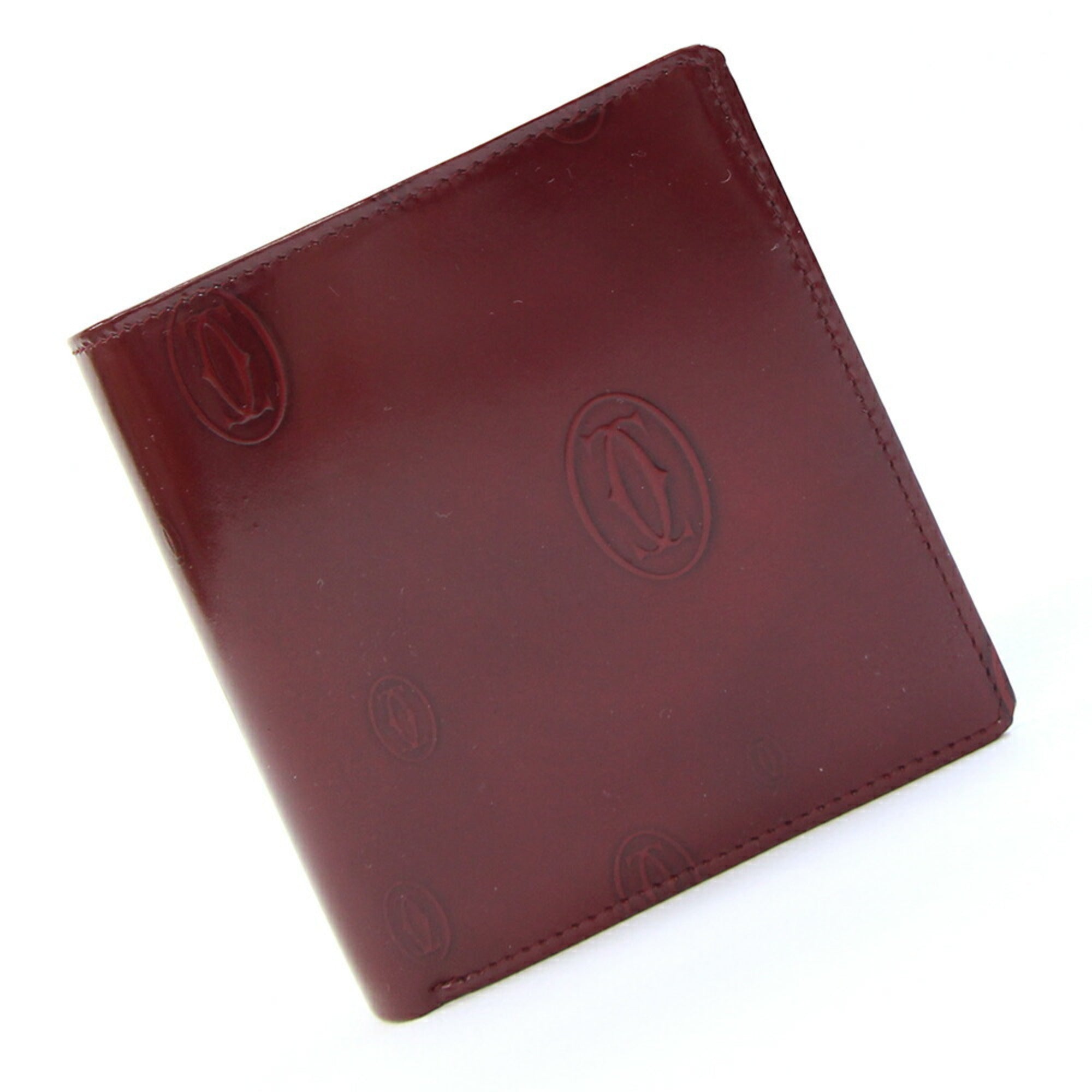 Cartier Happy Birthday Bordeaux Leather Wallet (Bi-Fold) (Pre-Owned)